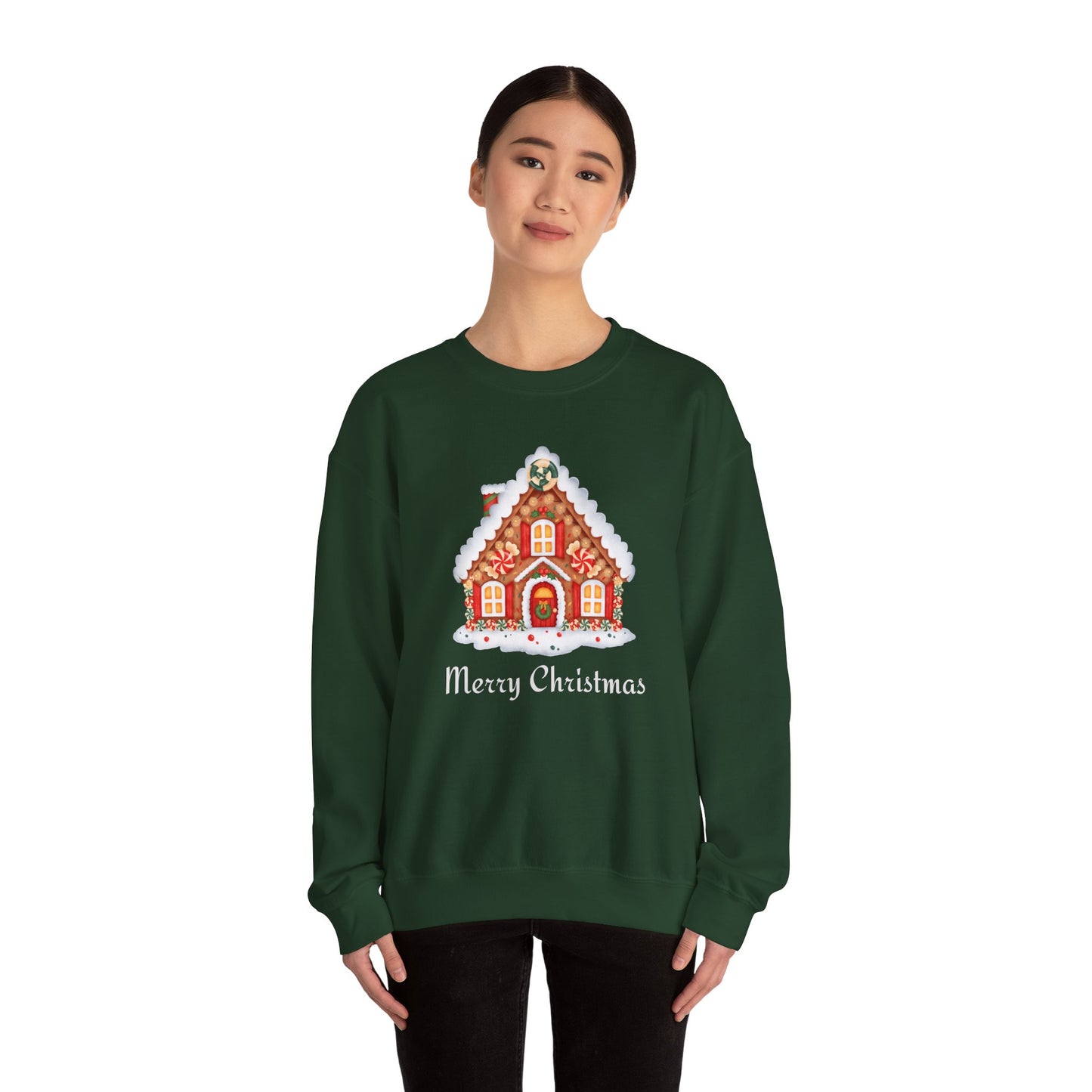 Christmas Gingerbread House 🎄🍬✨ Unisex Heavy Blend Crewneck Sweatshirt