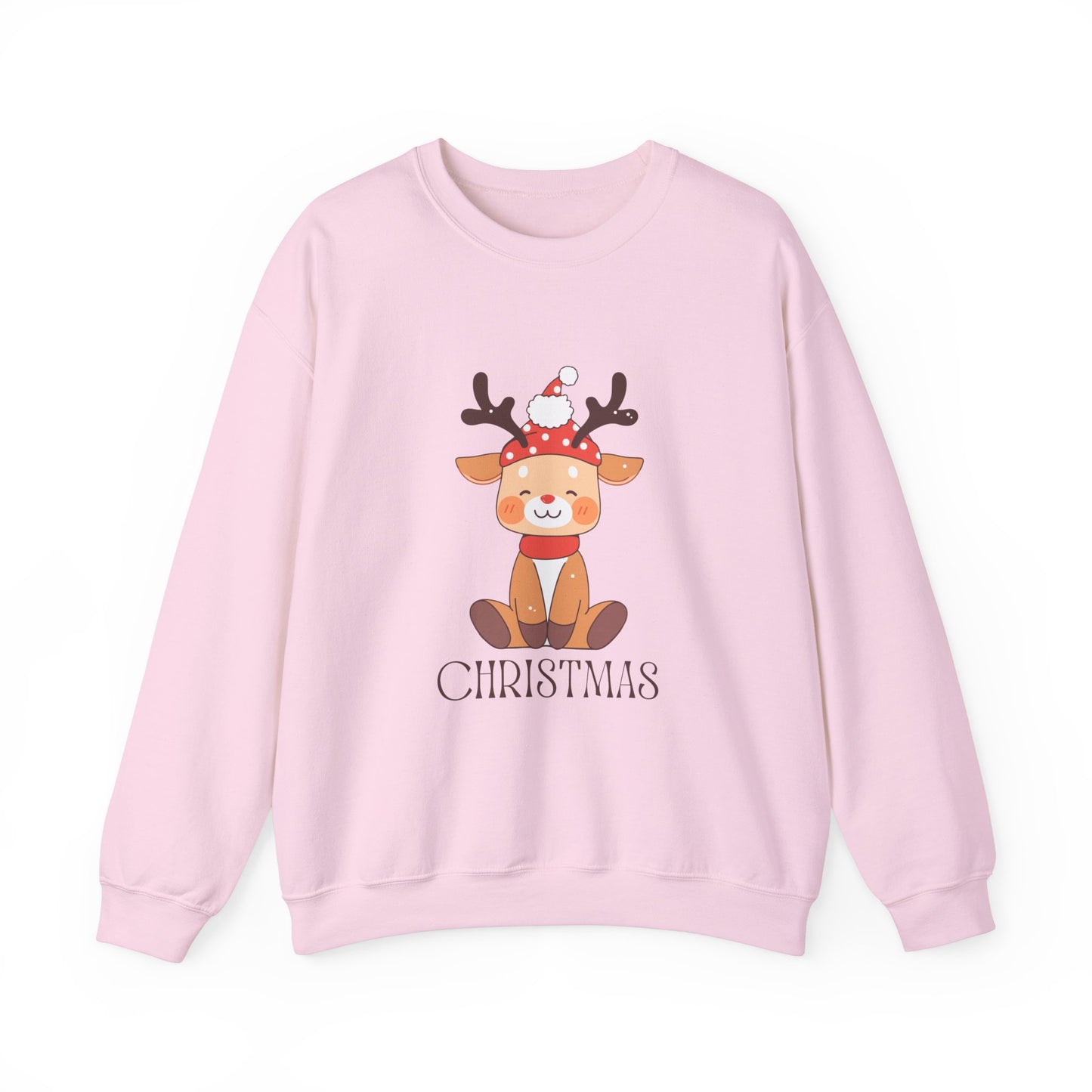 Unisex Heavy Blend Crewneck Sweatshirt Sitting Deer with Christmas 🎄🦌✨