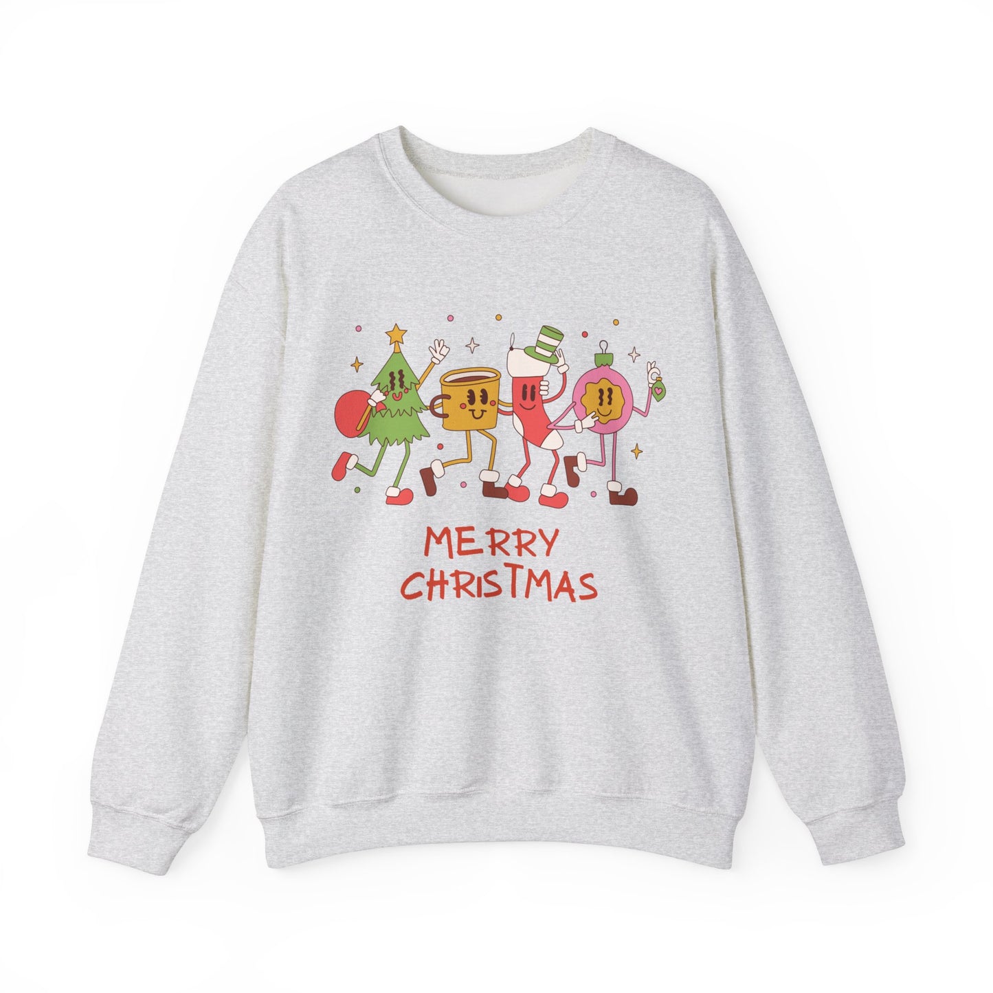 Unisex Heavy Blend Crewneck Sweatshirt Merry Christmas Vintage Style 🎄✨