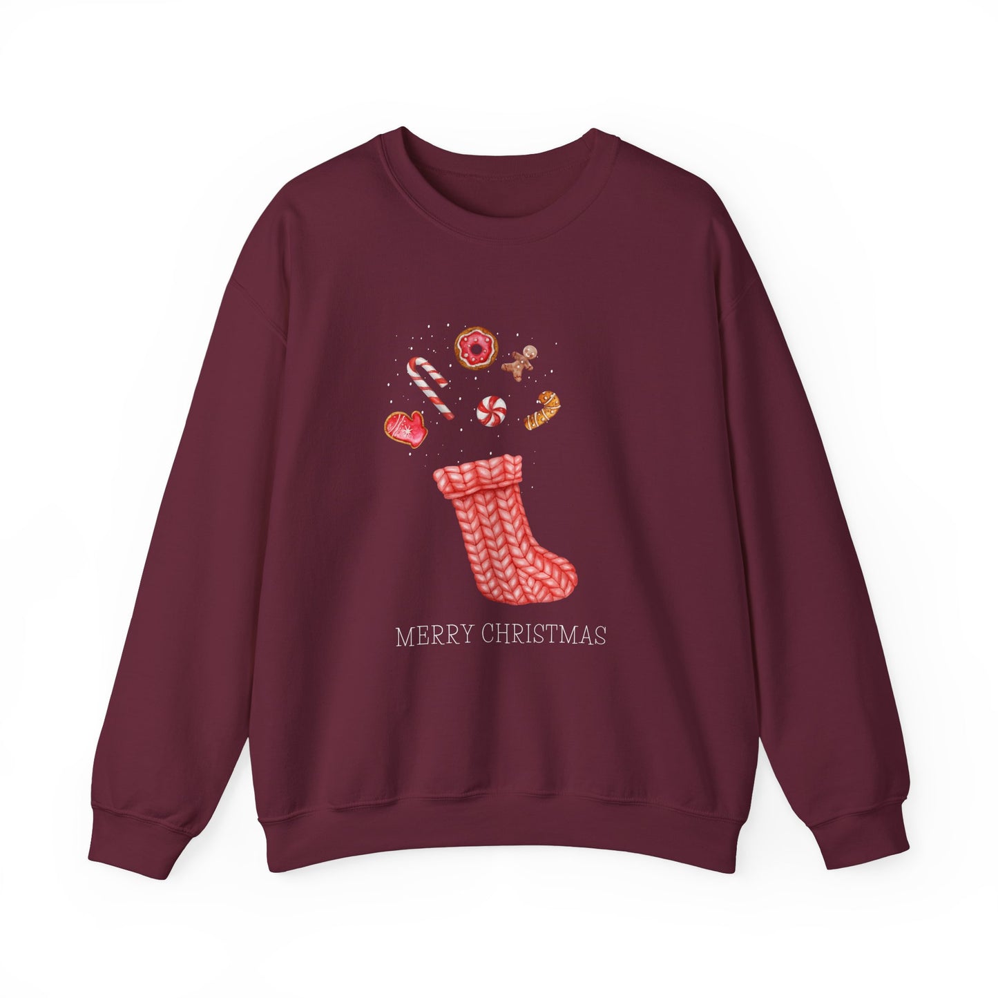 Cozy Christmas Sock 🎄🧦🍩 Unisex Heavy Blend Crewneck Sweatshirt