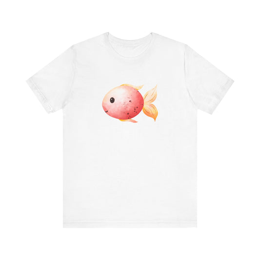 Unisex Jersey Short Sleeve Tee "Fin-tastic Fishy Fun" Cheerful Watercolor Fish