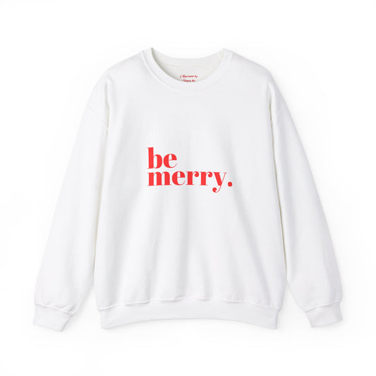 Unisex Heavy Blend Crewneck Sweatshirt Be Merry in Vibrant Red 🎉❤️