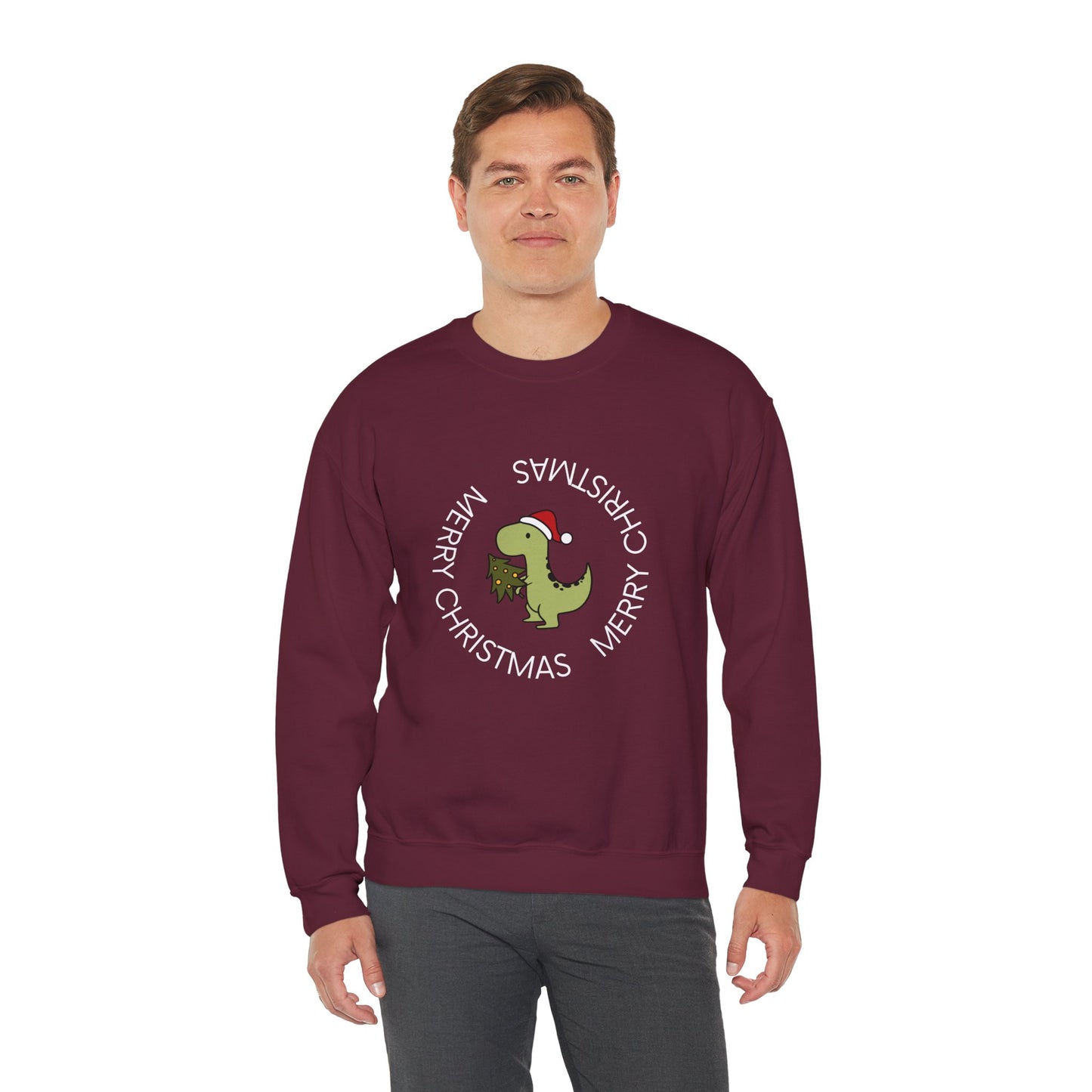 Dino-Merry Christmas 🎄🦖🎅 Unisex Heavy Blend Crewneck Sweatshirt