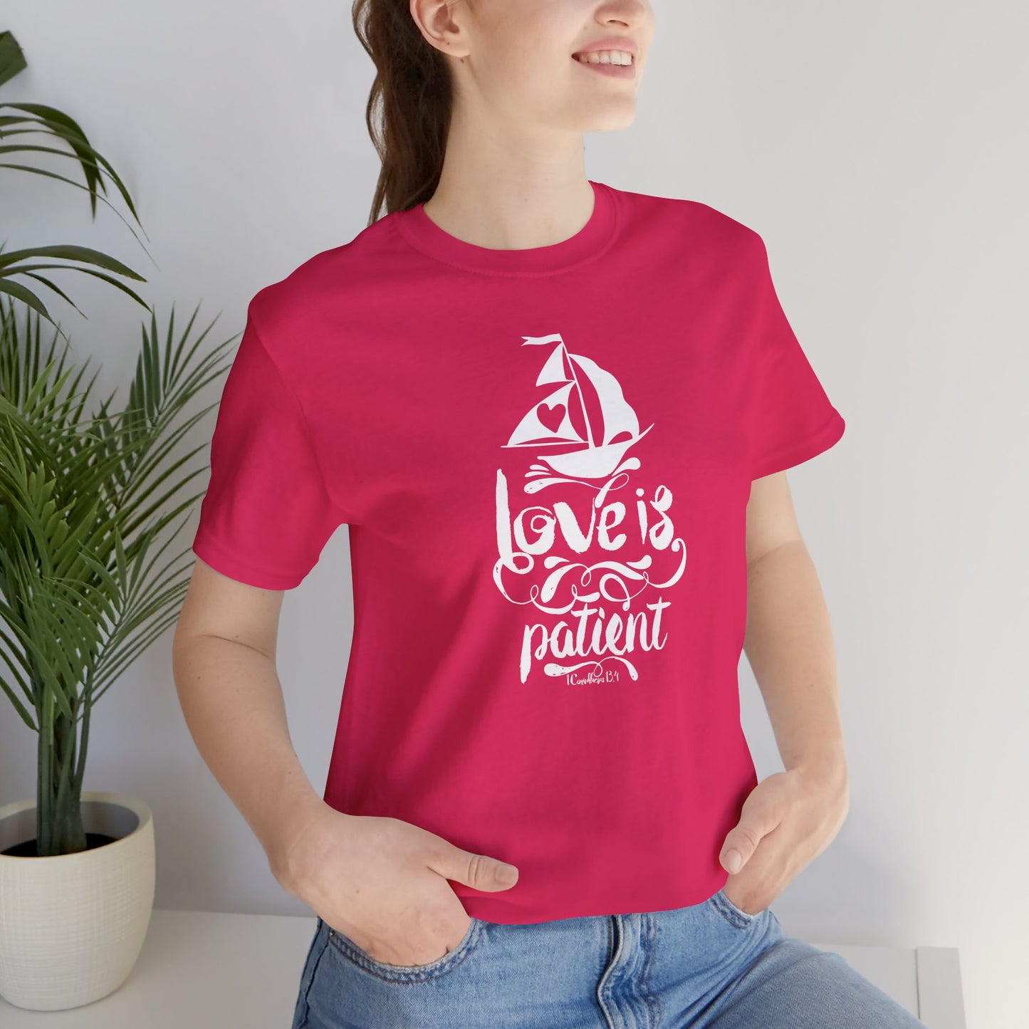 Love Is Patient Corinthians 13:4 Unisex Jersey Short Sleeve Tee