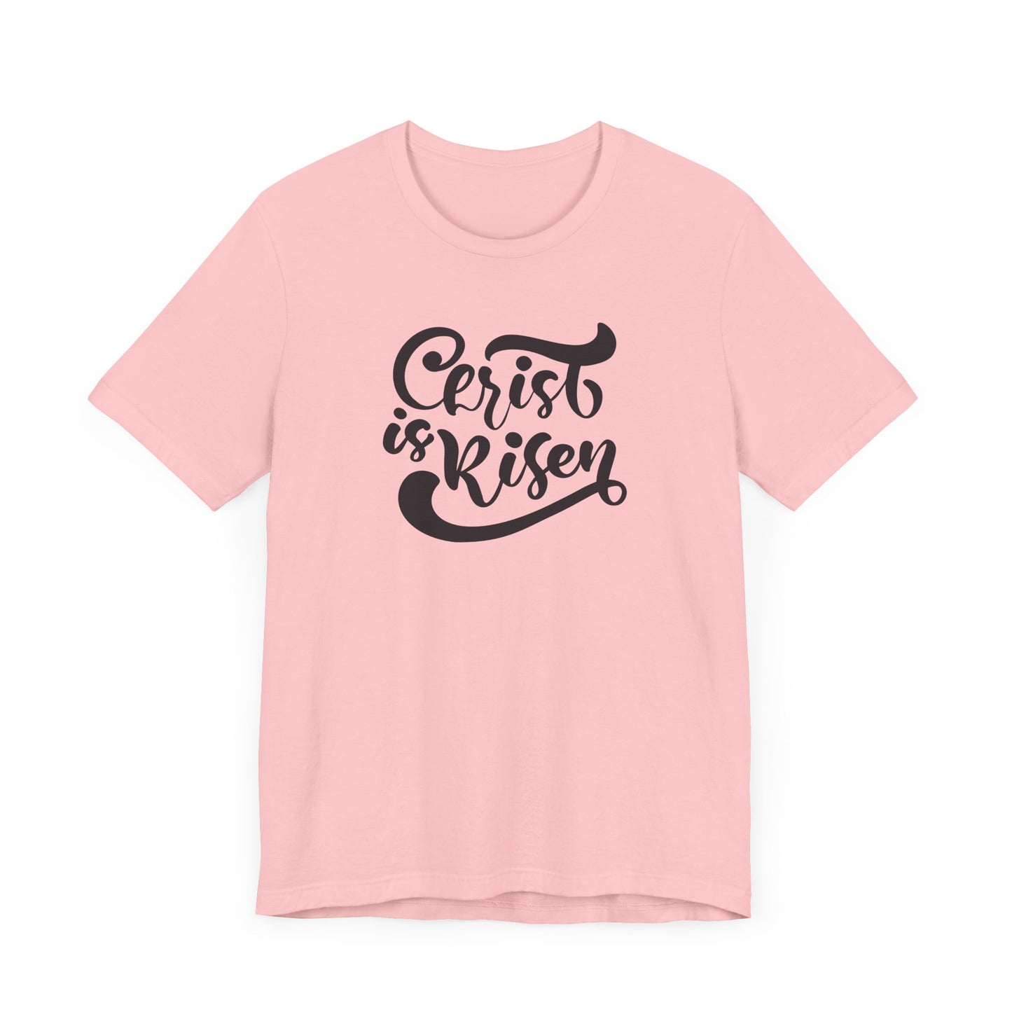 Unisex Jersey Short Sleeve Tee Easter 'Christ is Risen' Black Print