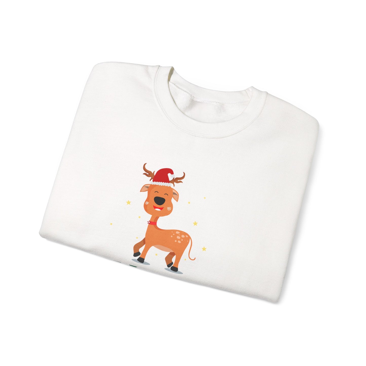 Merry Christmas Reindeer 🎄🦌✨ Unisex Heavy Blend Crewneck Sweatshirt