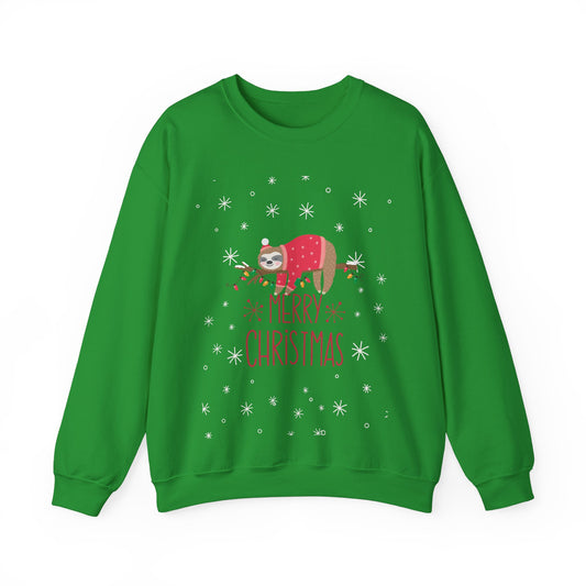 Merry Christmas Sloth 🎄🦥✨ Unisex Heavy Blend Crewneck Sweatshirt