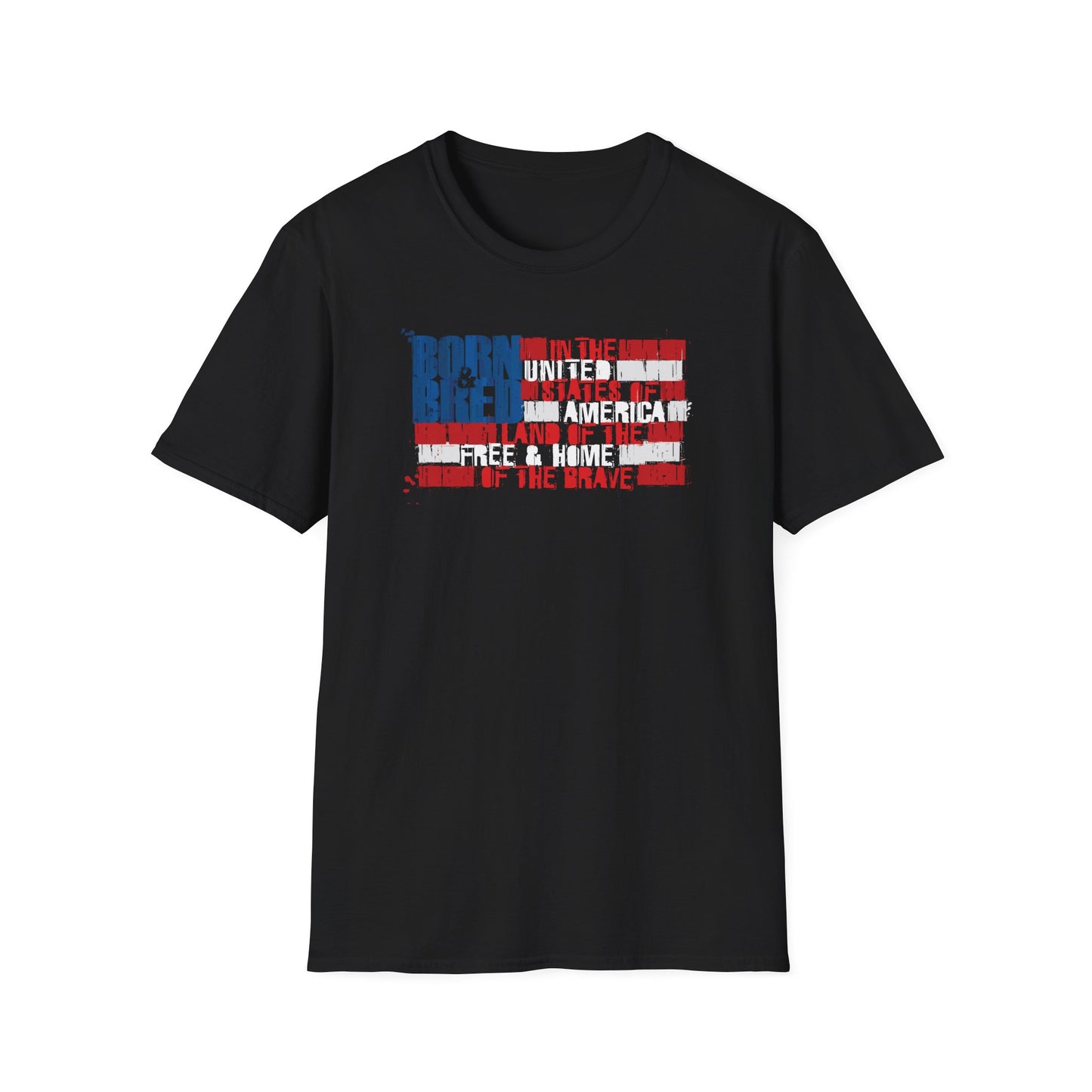Born & Bred In The USA Unisex Softstyle T-Shirt