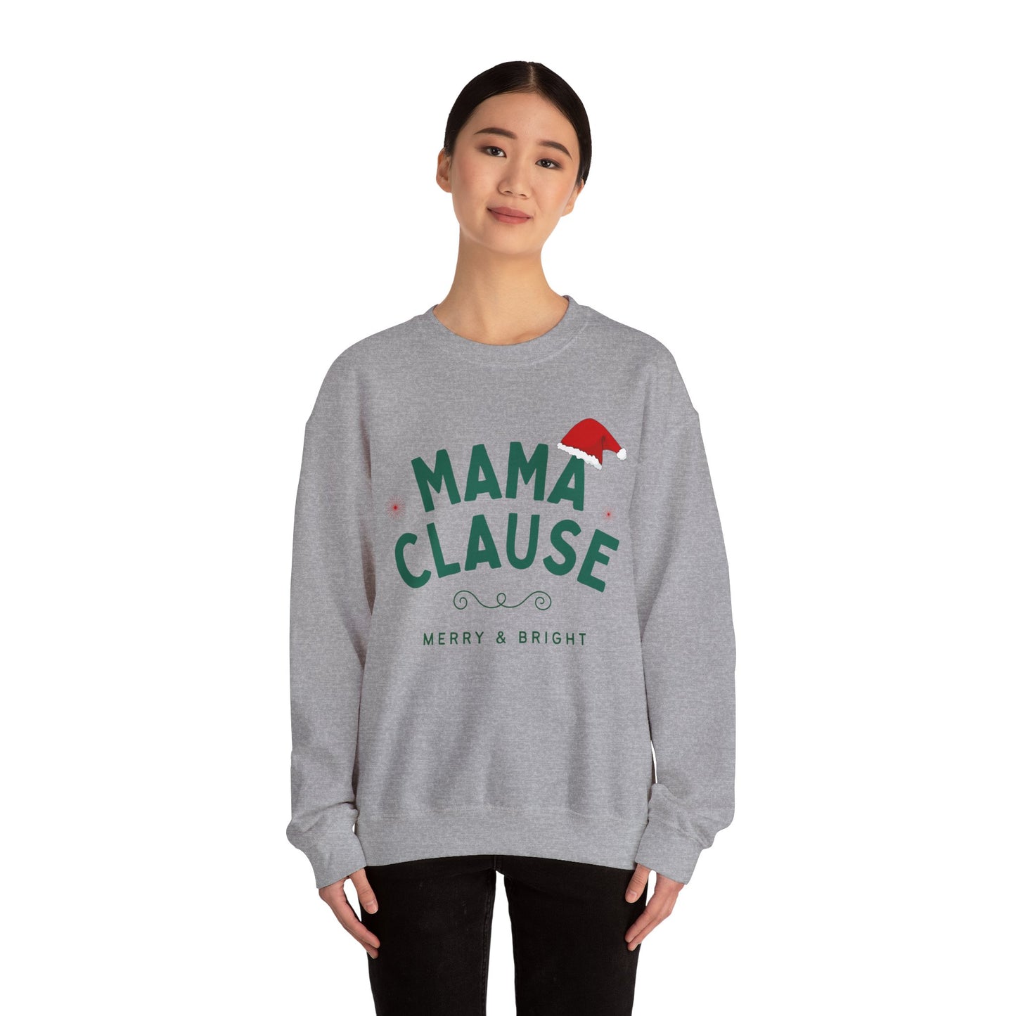 Unisex Heavy Blend Crewneck Sweatshirt Mama Clause Merry & Bright 🎄✨