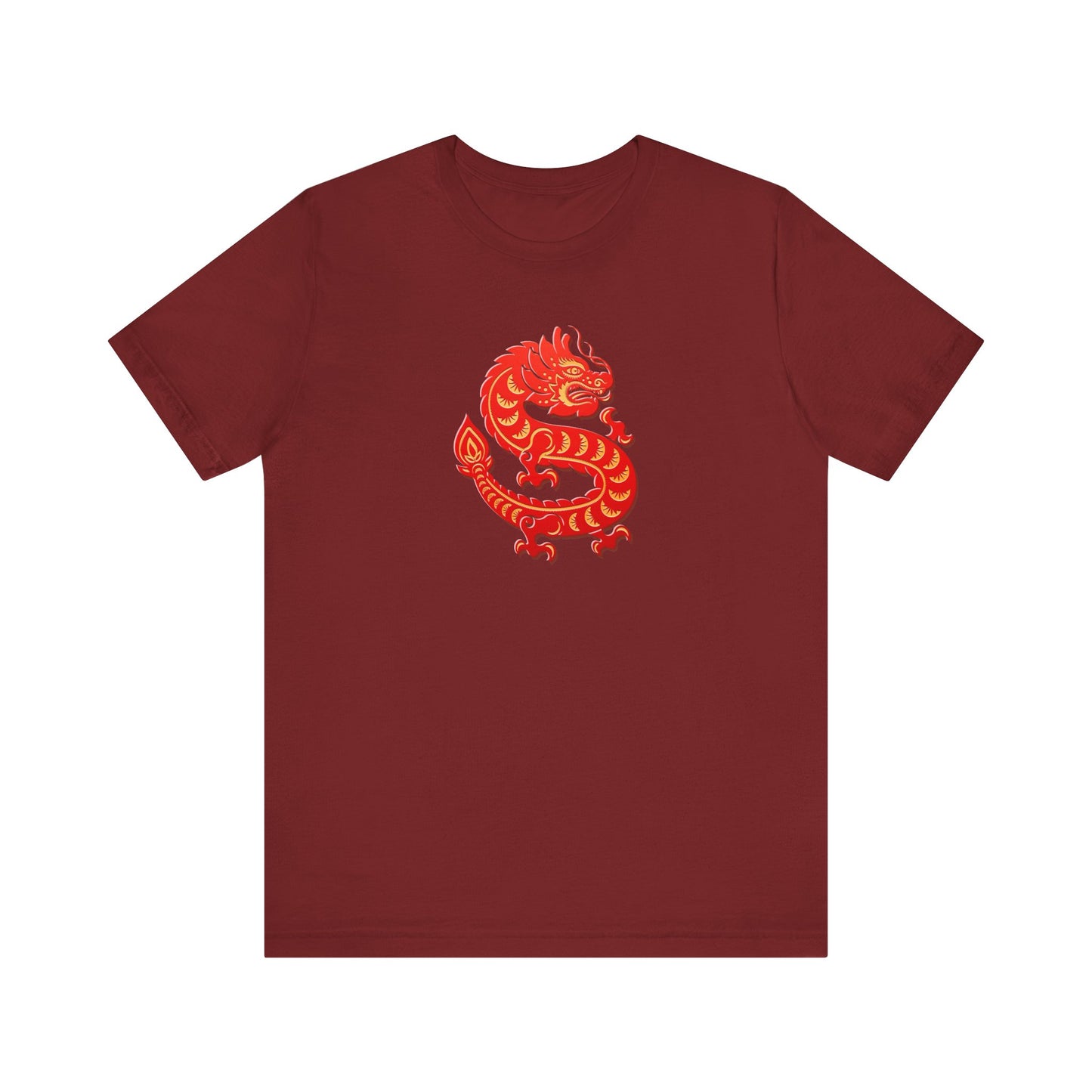 Unisex Jersey Short Sleeve Tee Dragon Magic Chinese New Year Red & Yellow