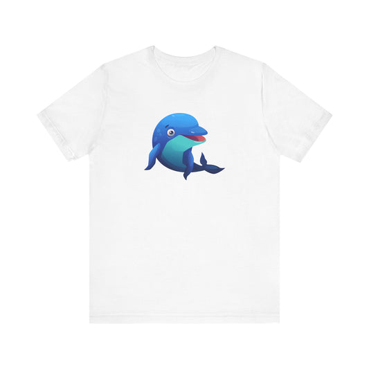 Unisex Jersey Short Sleeve Tee Ride the Wave of Cuteness with Our Happy Blue Dolphin