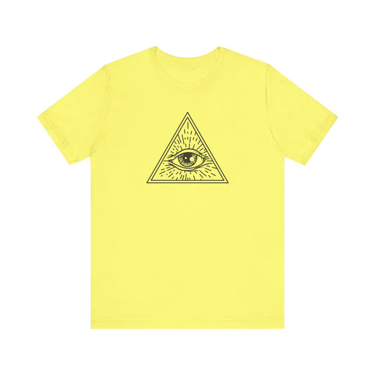 Unisex Jersey Short Sleeve Tee "Eye of Providence" All Seeing Eye Black Print