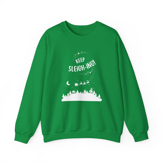 Unisex Heavy Blend Crewneck Sweatshirt Keep Sleighing 🎅✨