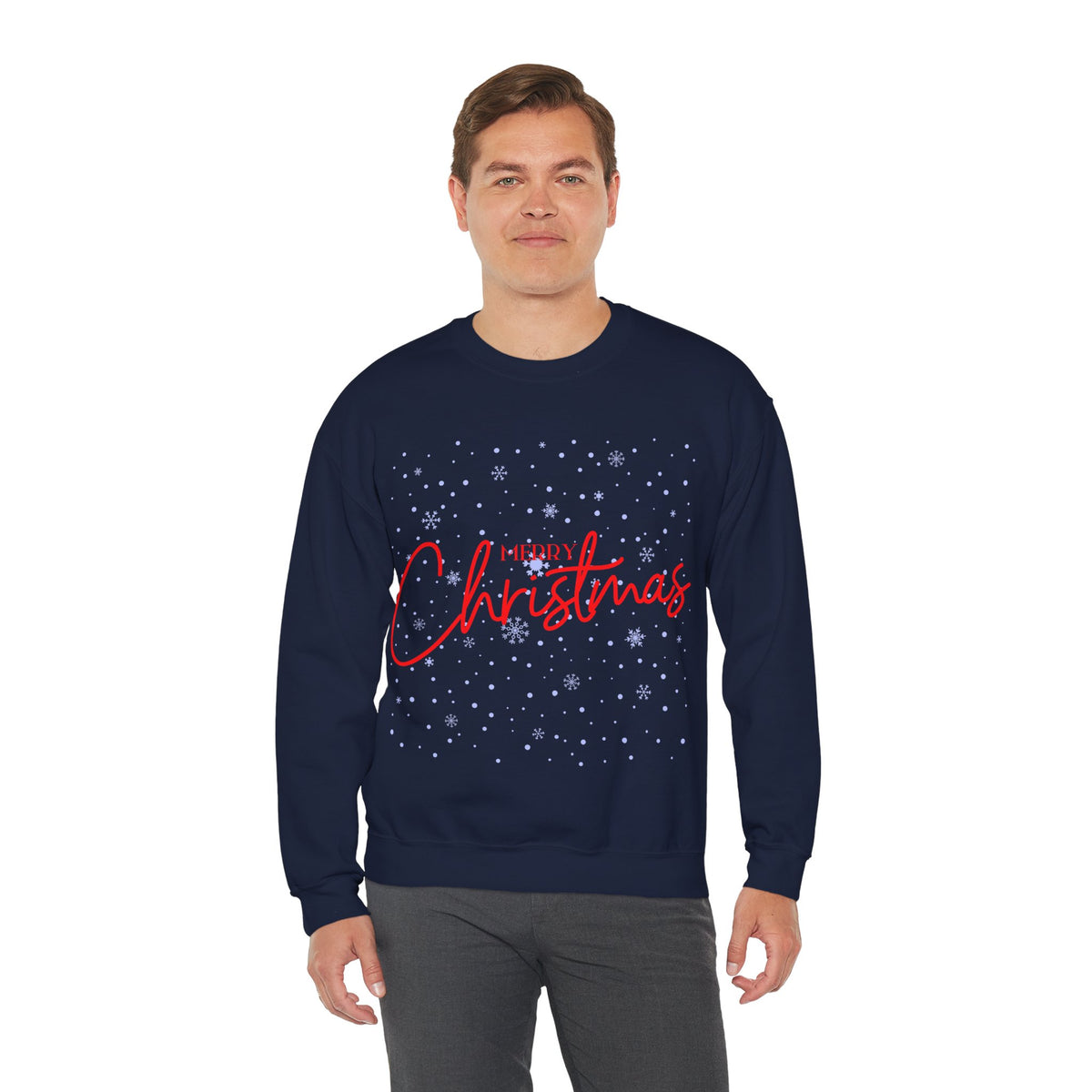Merry Christmas Snowflakes ❄️🎄✨ Unisex Heavy Blend Crewneck Sweatshirt