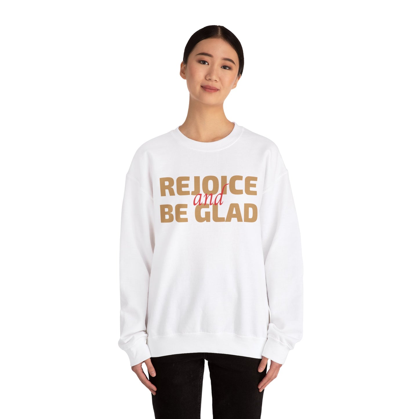 Unisex Heavy Blend Crewneck Sweatshirt Rejoice and Be Glad 🎉✨