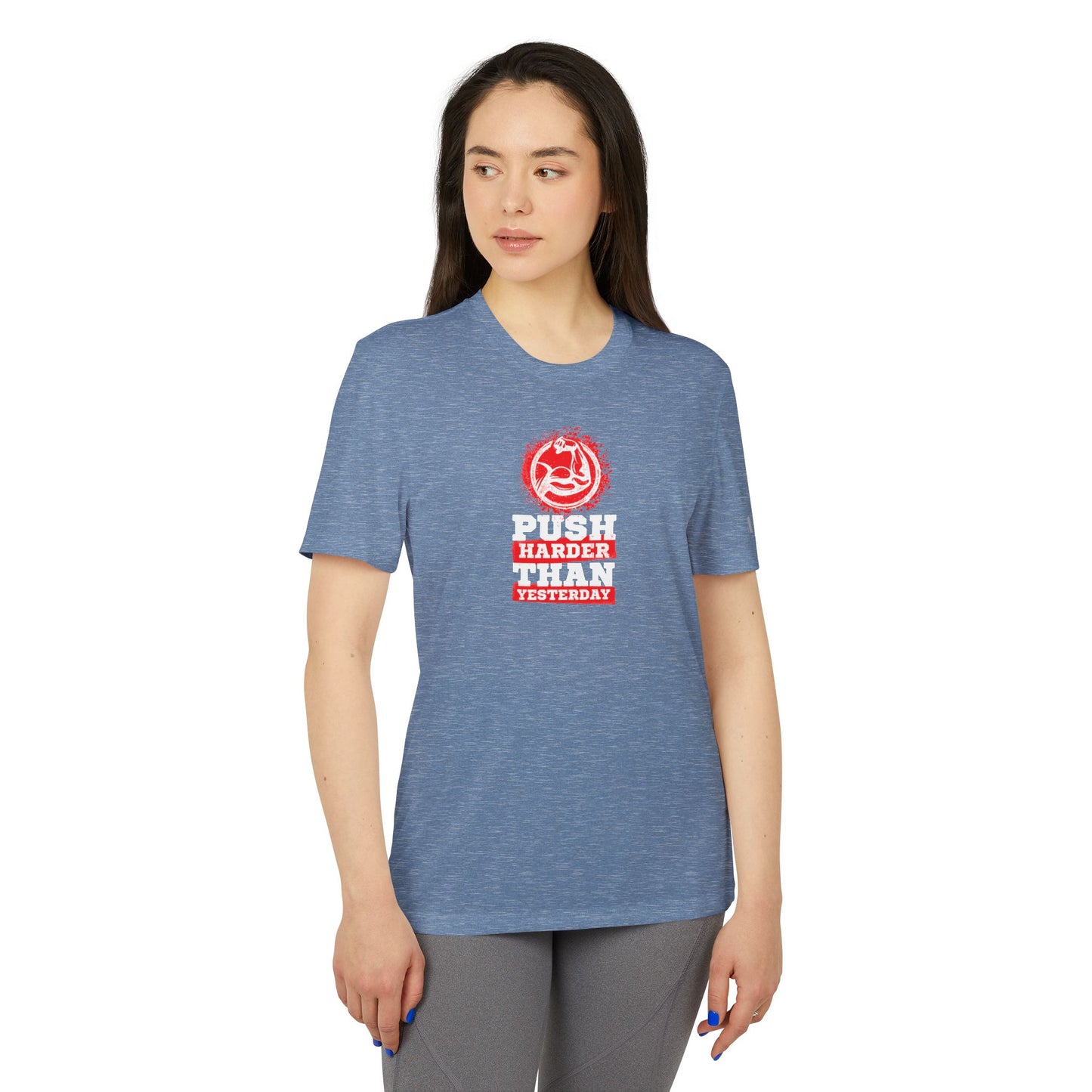 Push Harder Than Yesterday Adidas Unisex Sport T-Shirt