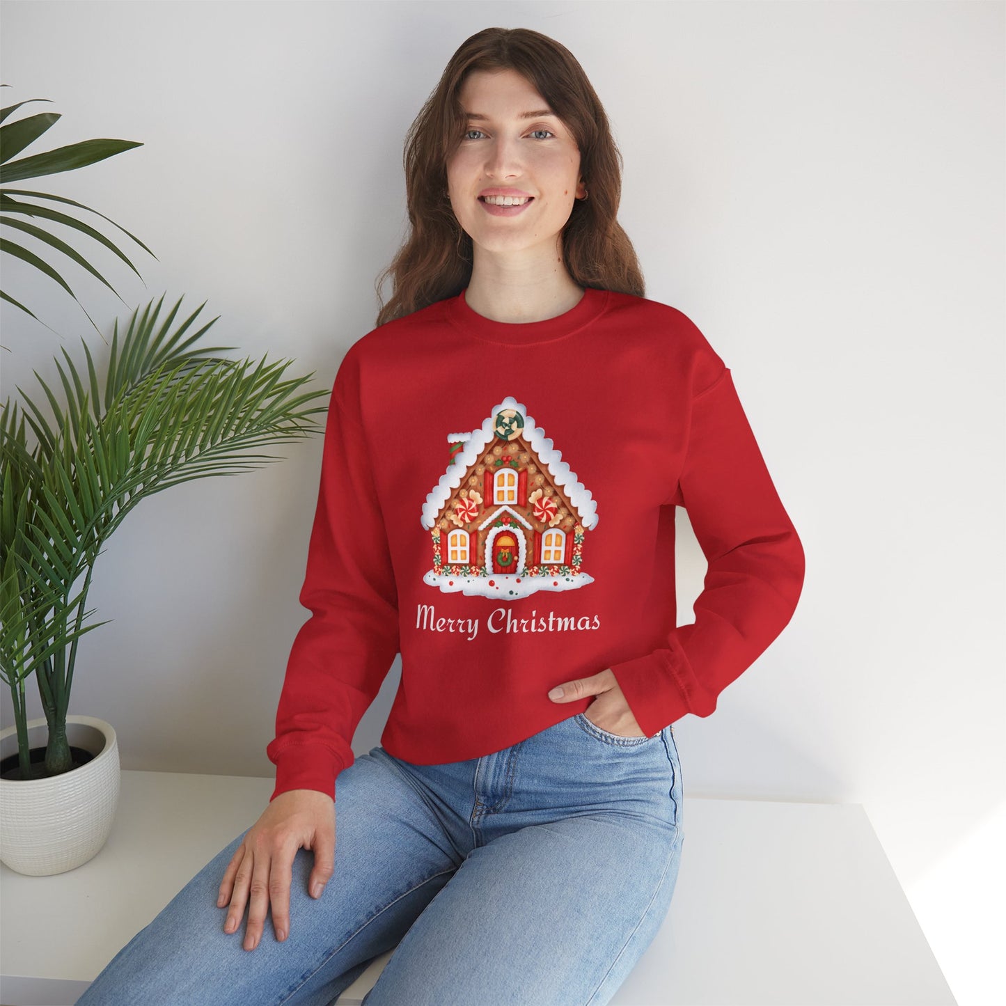 Christmas Gingerbread House 🎄🍬✨ Unisex Heavy Blend Crewneck Sweatshirt