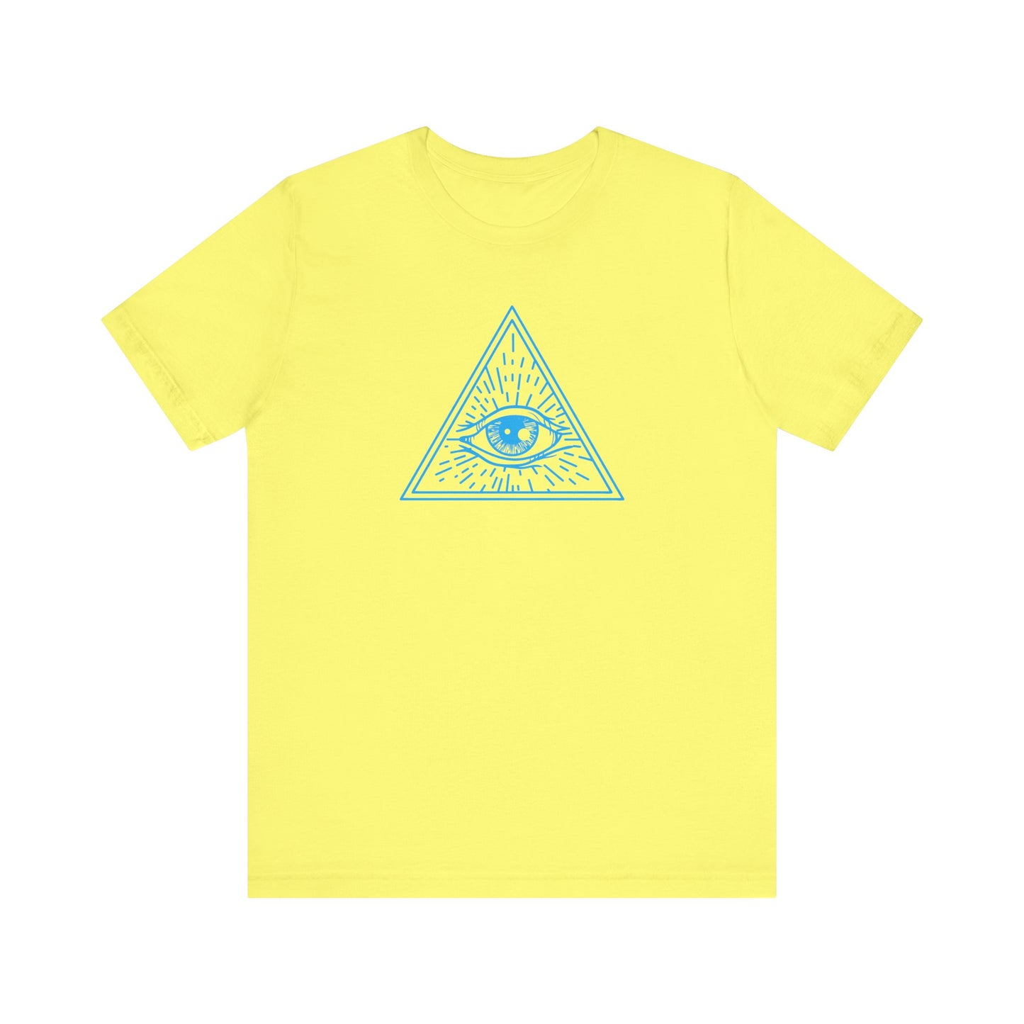 Unisex Jersey Short Sleeve Tee "Eye of Providence" All Seeing Eye Blue Print