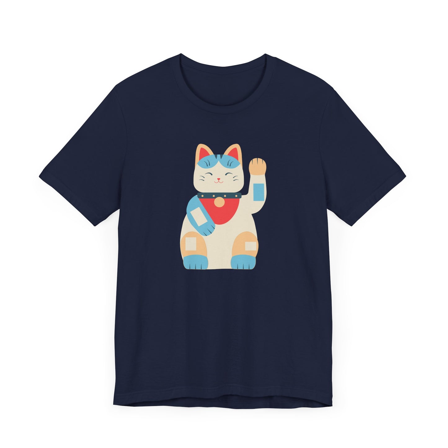 Good Vibes With Maneki-Neko Cat Unisex Jersey Short Sleeve Tee