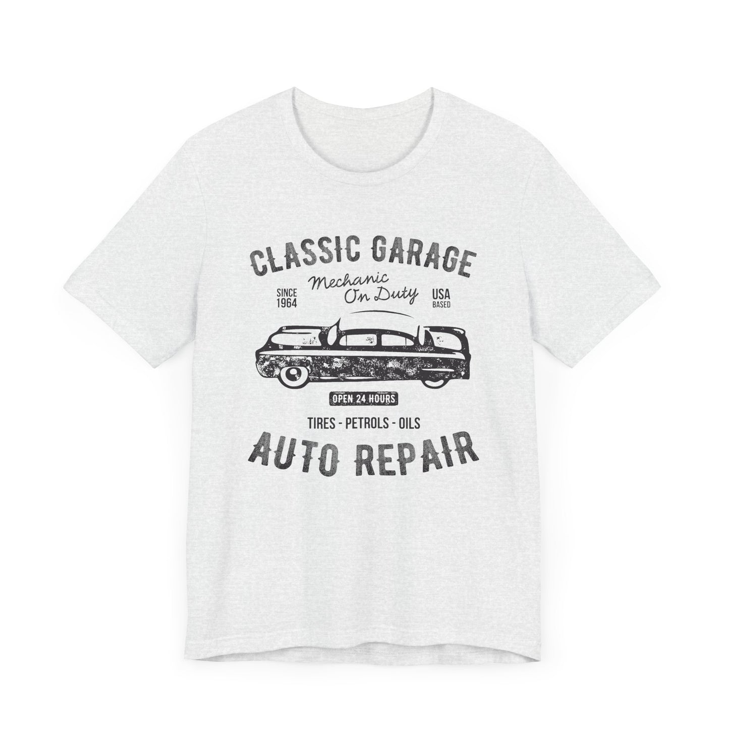 Unisex Jersey Short Sleeve Tee Classic Garage Auto Repair Black Print