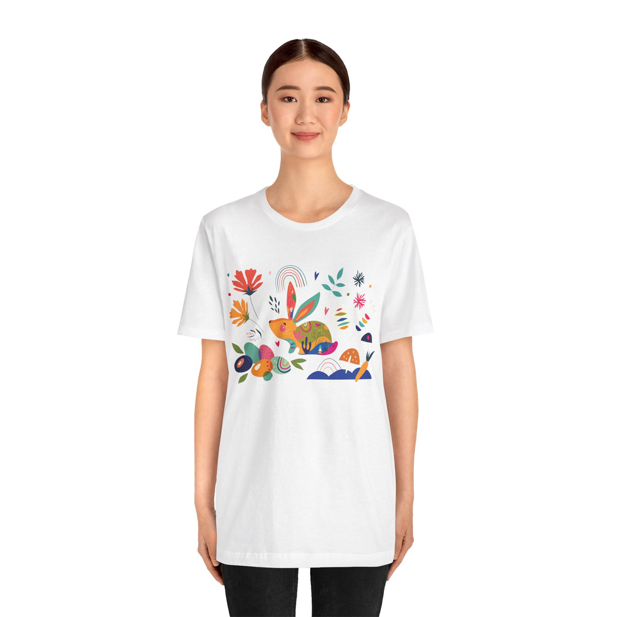 Hoppy Easter Colorful Boho Spring Collage Unisex Jersey Short Sleeve Tee