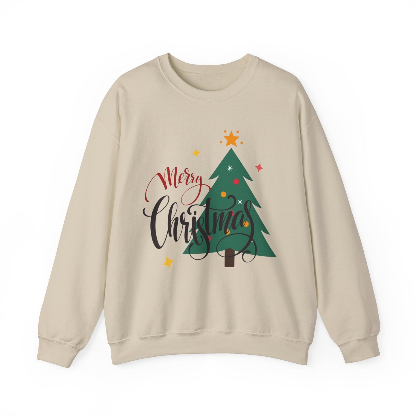 Unisex Heavy Blend Crewneck Sweatshirt Merry Christmas Tree Design 🎄✨