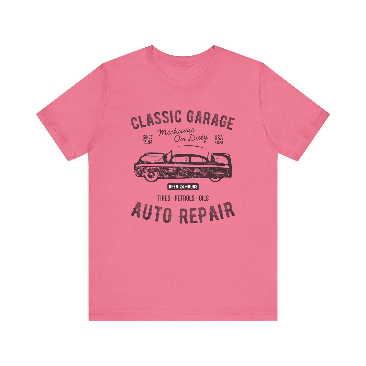 Unisex Jersey Short Sleeve Tee Classic Garage Auto Repair Black Print