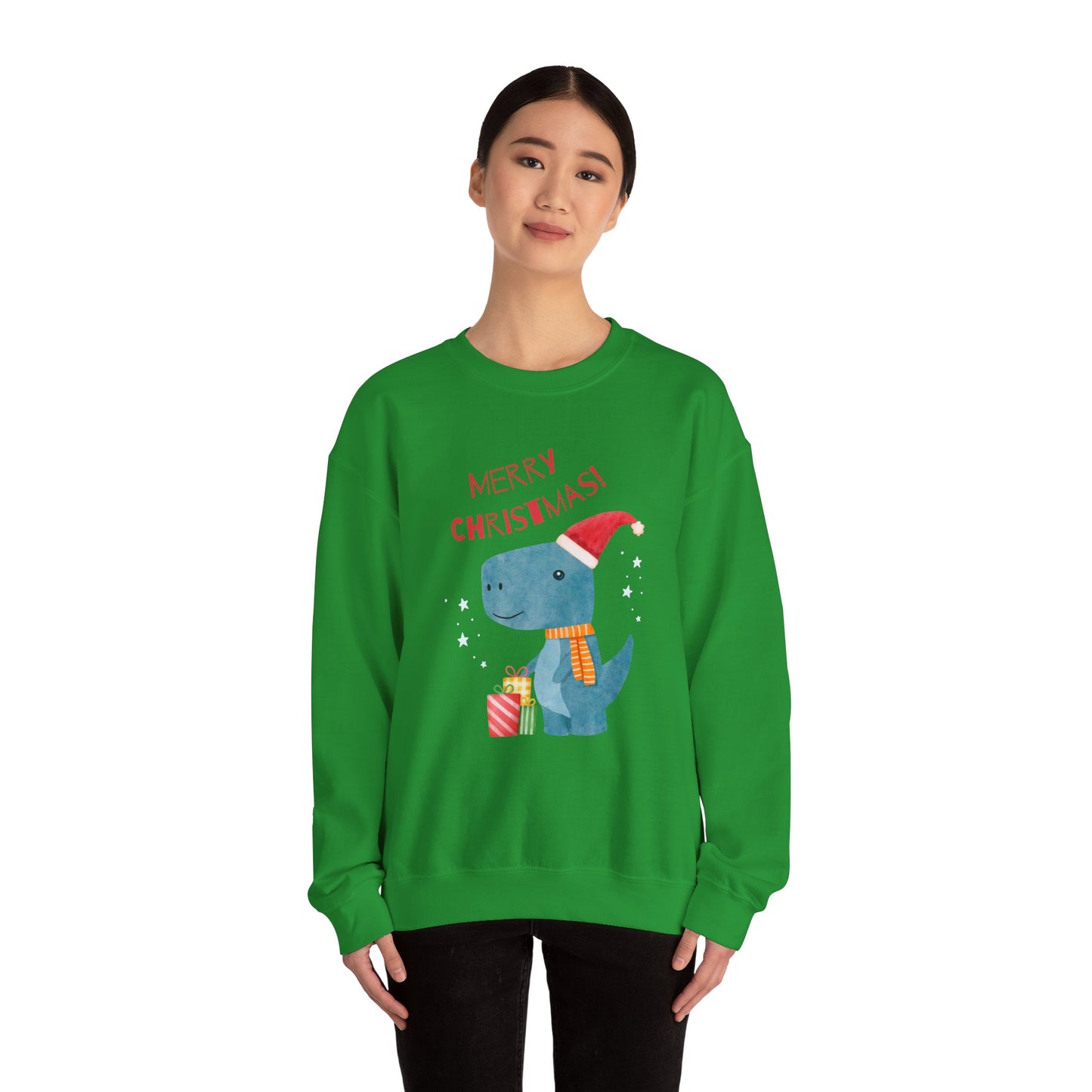 Merry Christmas Dino 🎄🦖🎁 Unisex Heavy Blend Crewneck Sweatshirt
