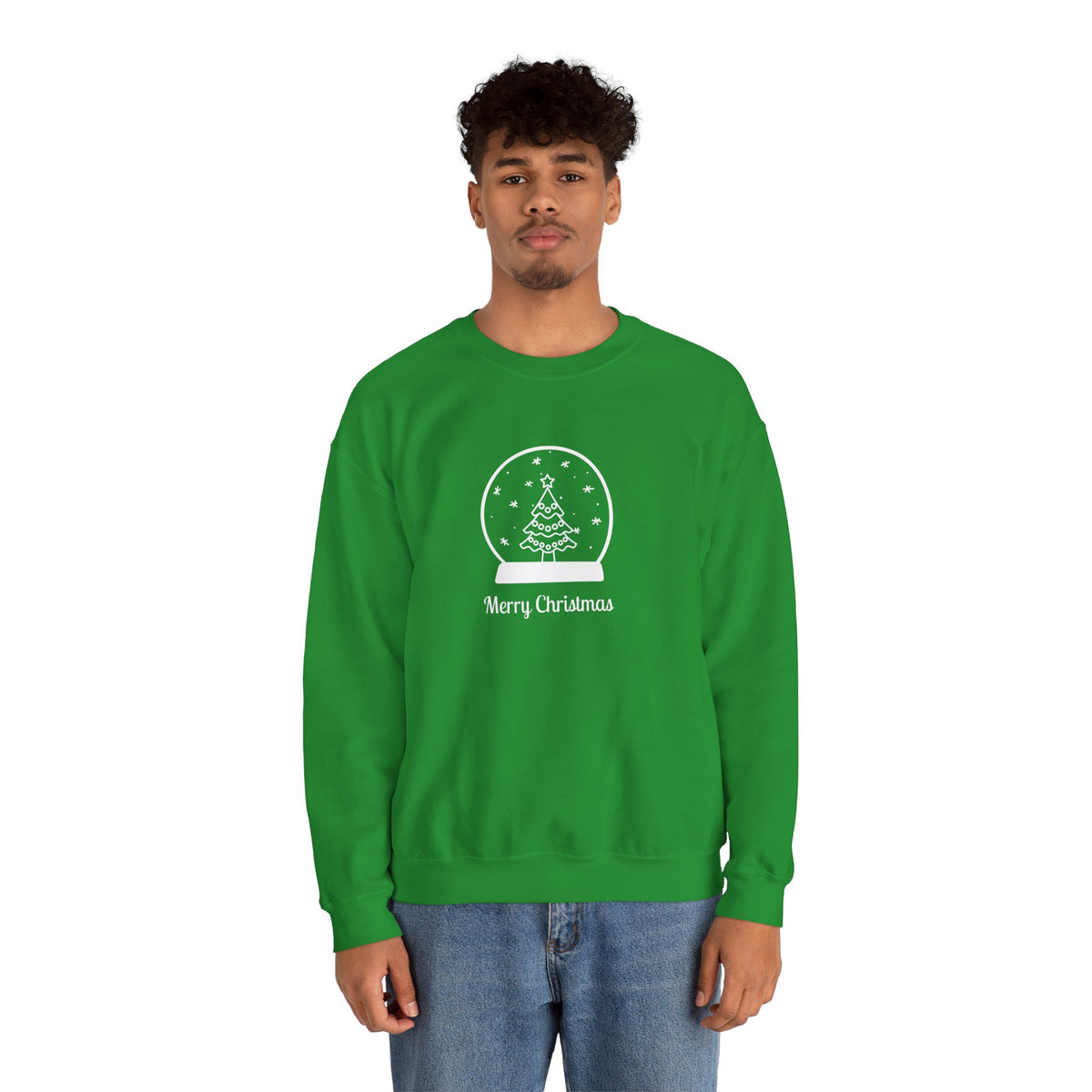 Snow Globe with Merry Christmas 🎄❄️✨ Unisex Heavy Blend Crewneck Sweatshirt