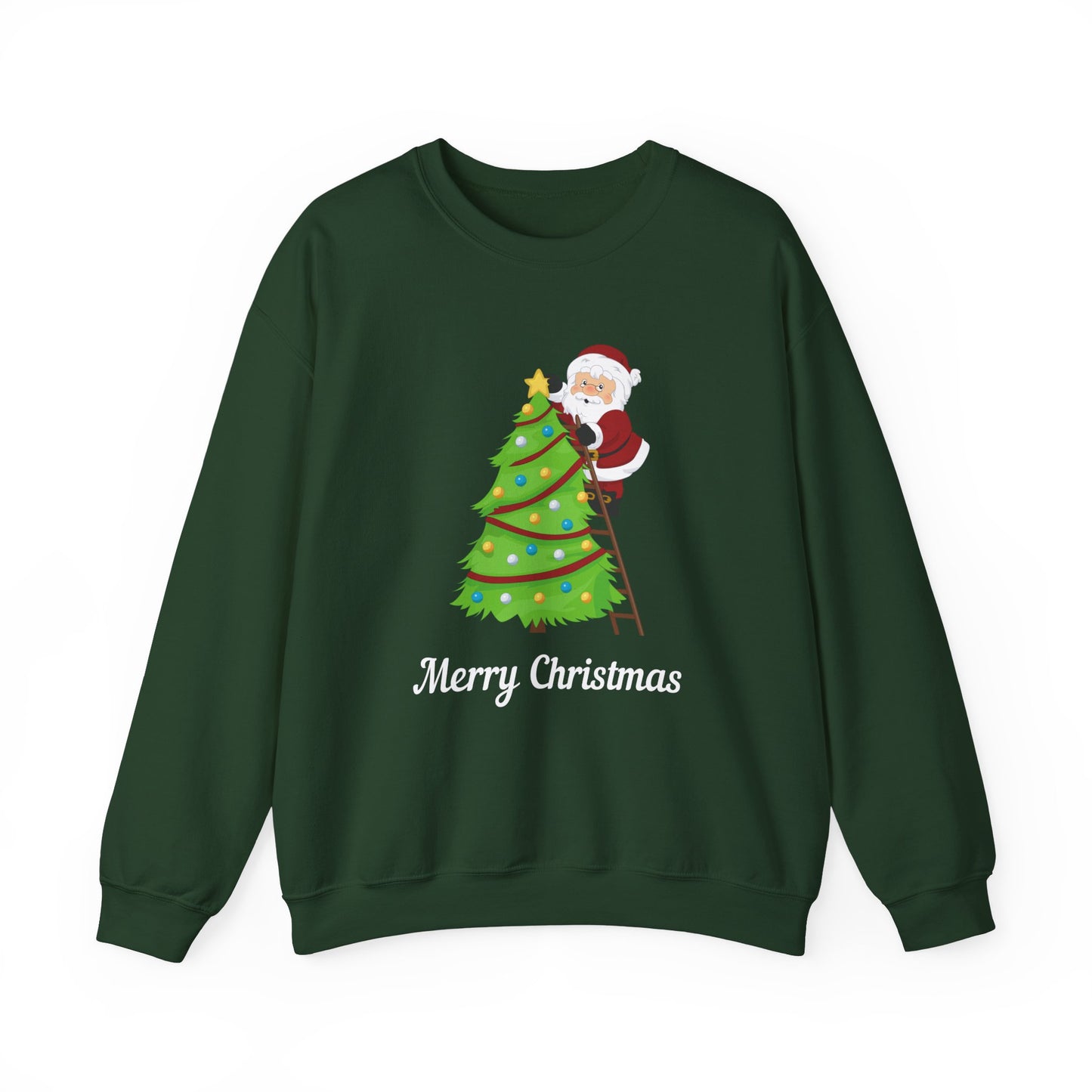 Unisex Heavy Blend Crewneck Sweatshirt Santa Climbing Ladder Merry Christmas 🎅🎄✨