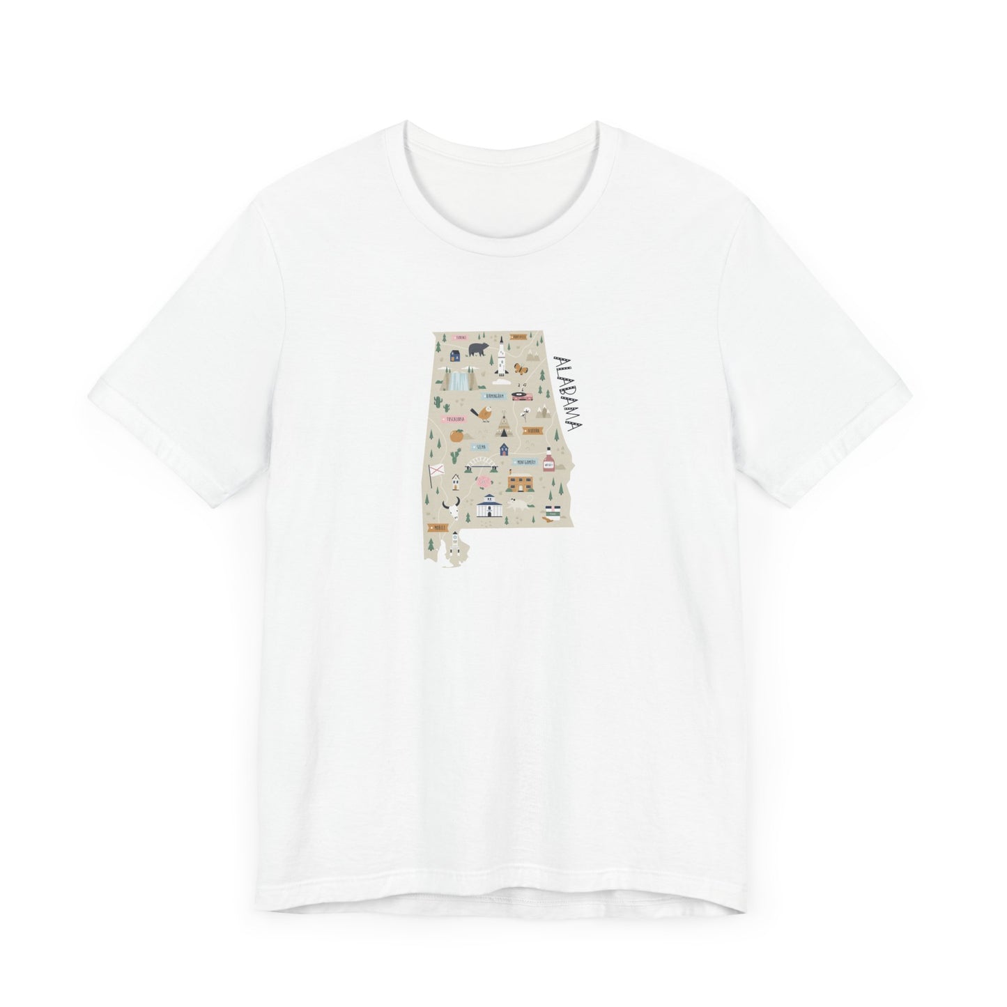 Alabama Map Unisex Jersey Short Sleeve Tee