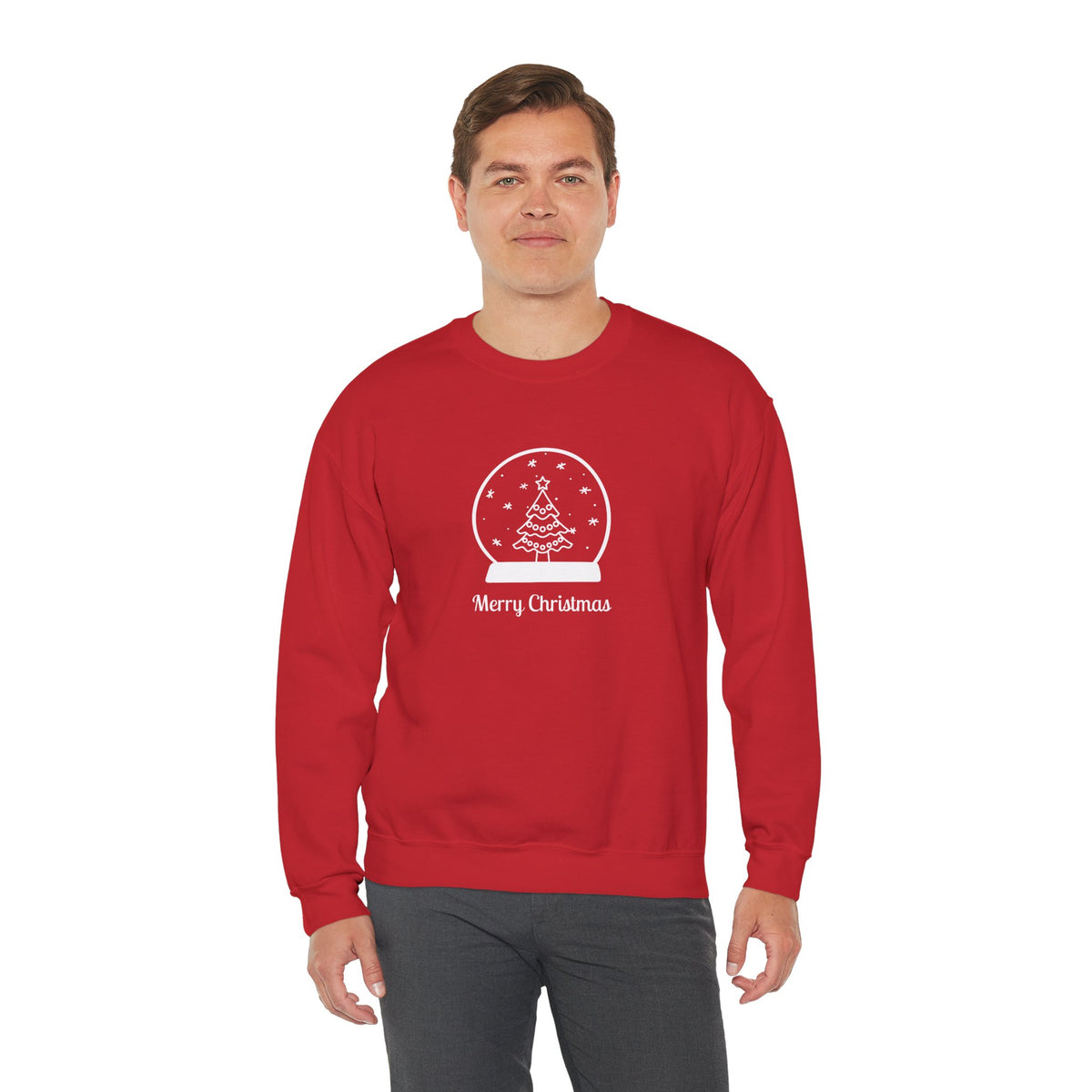 Snow Globe with Merry Christmas 🎄❄️✨ Unisex Heavy Blend Crewneck Sweatshirt
