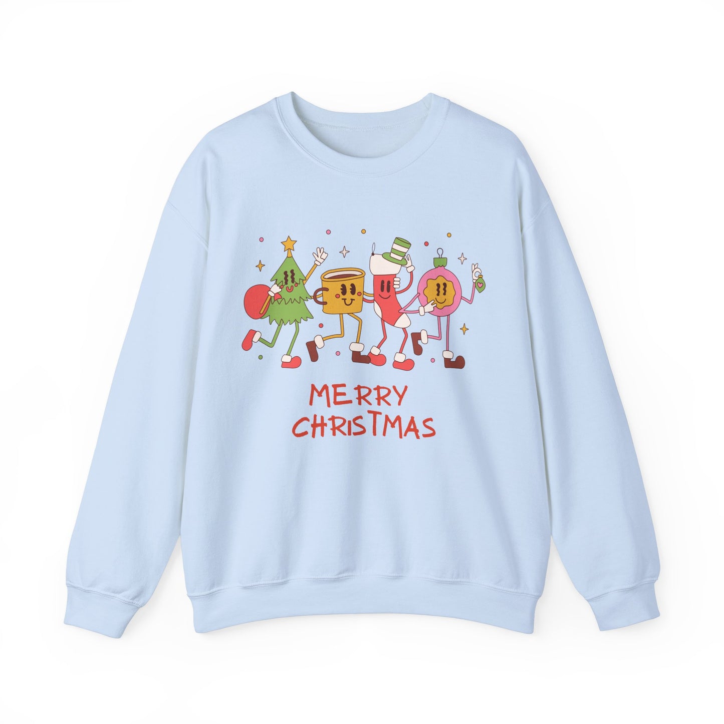 Unisex Heavy Blend Crewneck Sweatshirt Merry Christmas Vintage Style 🎄✨