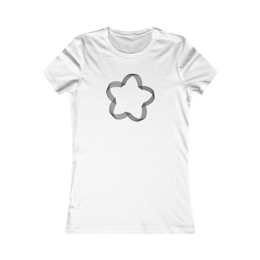 Women's Favorite T-Shirt "Geometric Petal Play" Whimsical 5-Petal Flower Black Print
