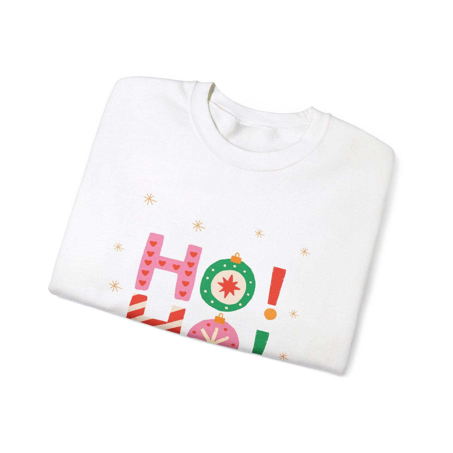 Unisex Heavy Blend Crewneck Sweatshirt Colorful Ho Ho Ho version 1 🎅✨