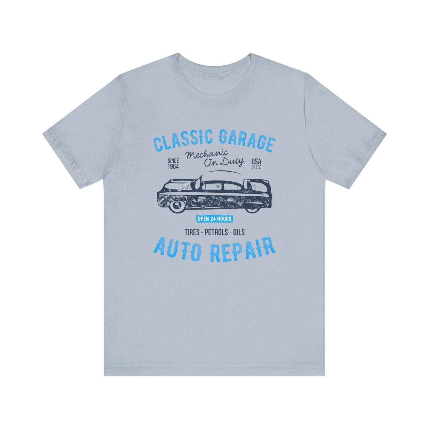 Unisex Jersey Short Sleeve Tee Classic Garage Auto Repair Blue Print