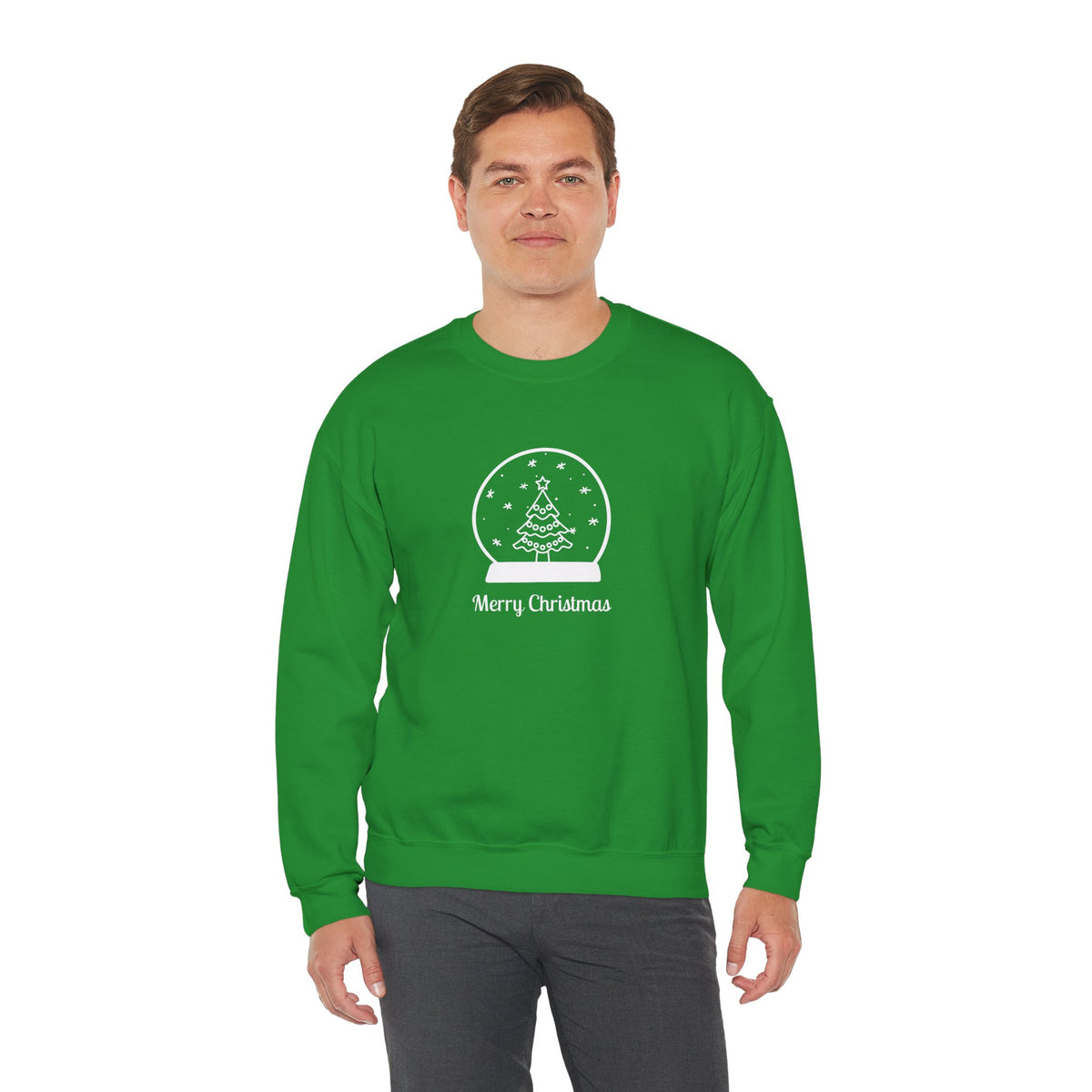 Snow Globe with Merry Christmas 🎄❄️✨ Unisex Heavy Blend Crewneck Sweatshirt