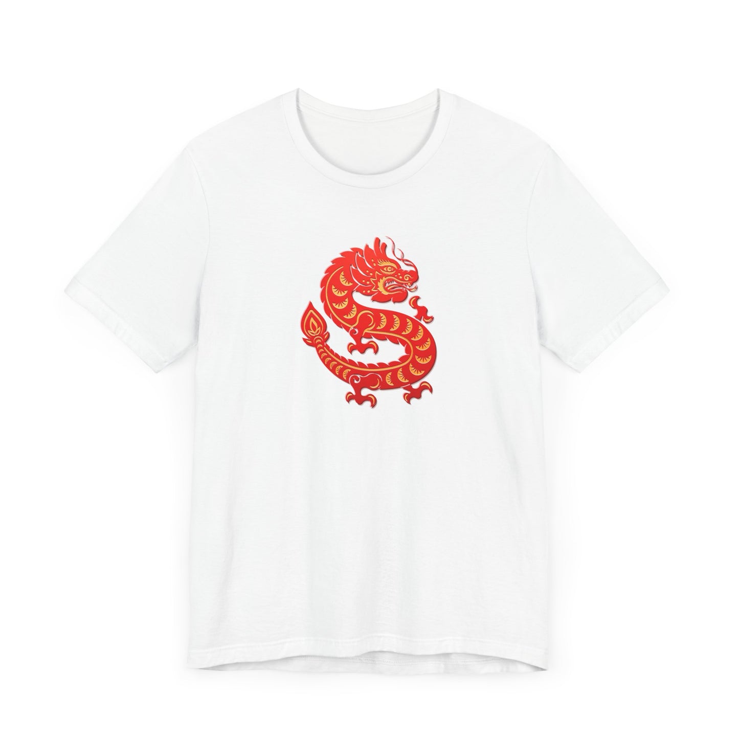 Unisex Jersey Short Sleeve Tee Dragon Magic Chinese New Year Red & Yellow