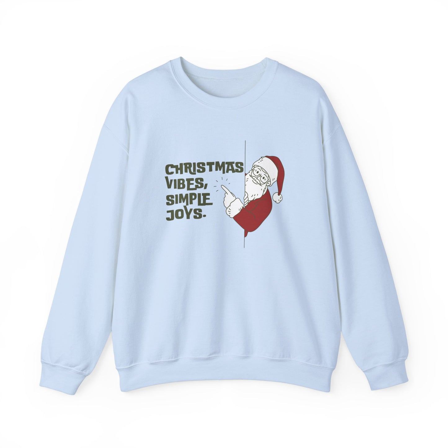 Unisex Heavy Blend Crewneck Sweatshirt Christmas Vibes Simple Joys with Santa 🎅✨