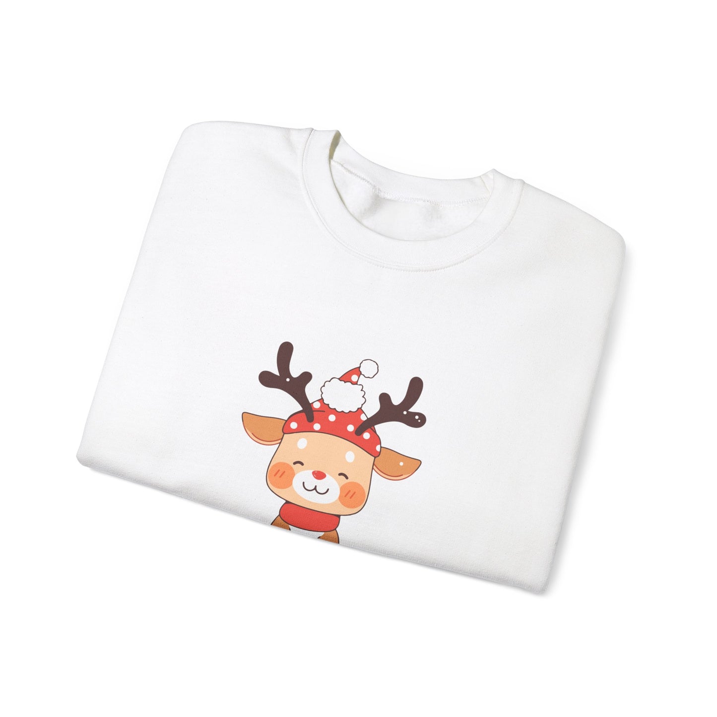 Unisex Heavy Blend Crewneck Sweatshirt Sitting Deer with Christmas 🎄🦌✨