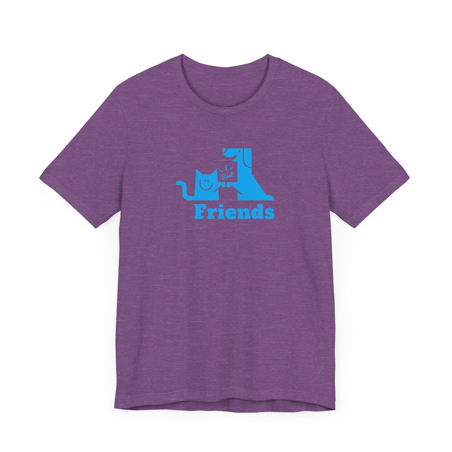 Cat & Dog Hi-5 Each Other Best Friends Blue Print Unisex Jersey Short Sleeve Tee