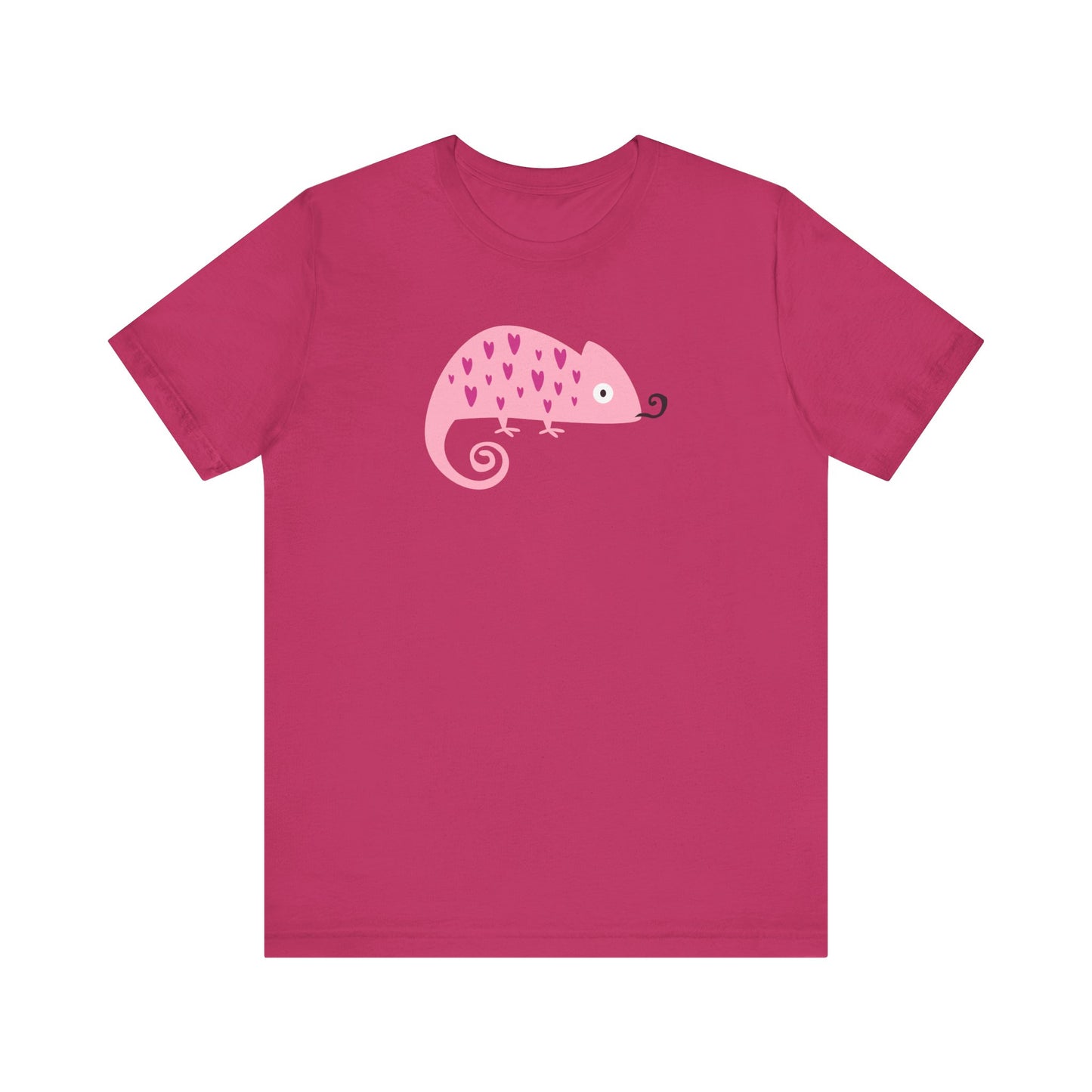 Unisex Jersey Short Sleeve Tee Pink Chameleon Love Heartfelt Charm