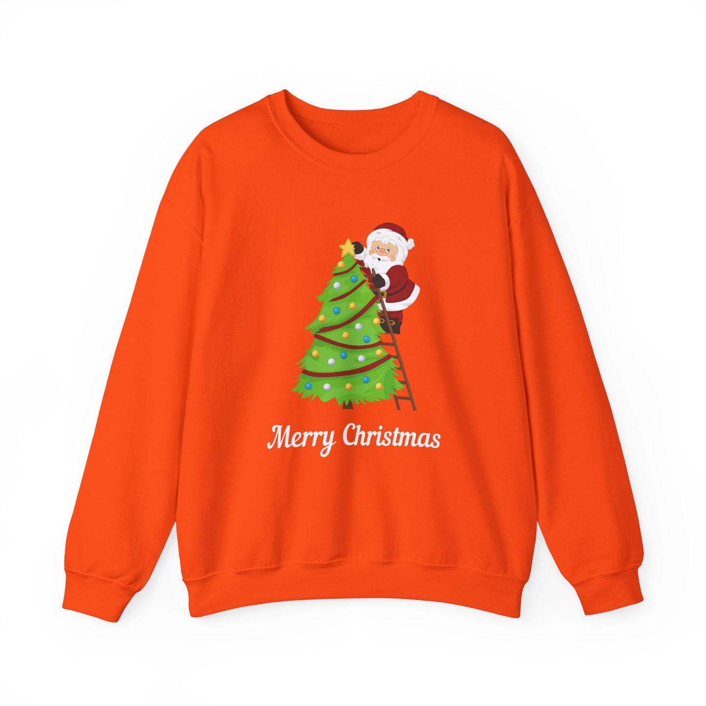 Unisex Heavy Blend Crewneck Sweatshirt Santa Climbing Ladder Merry Christmas 🎅🎄✨