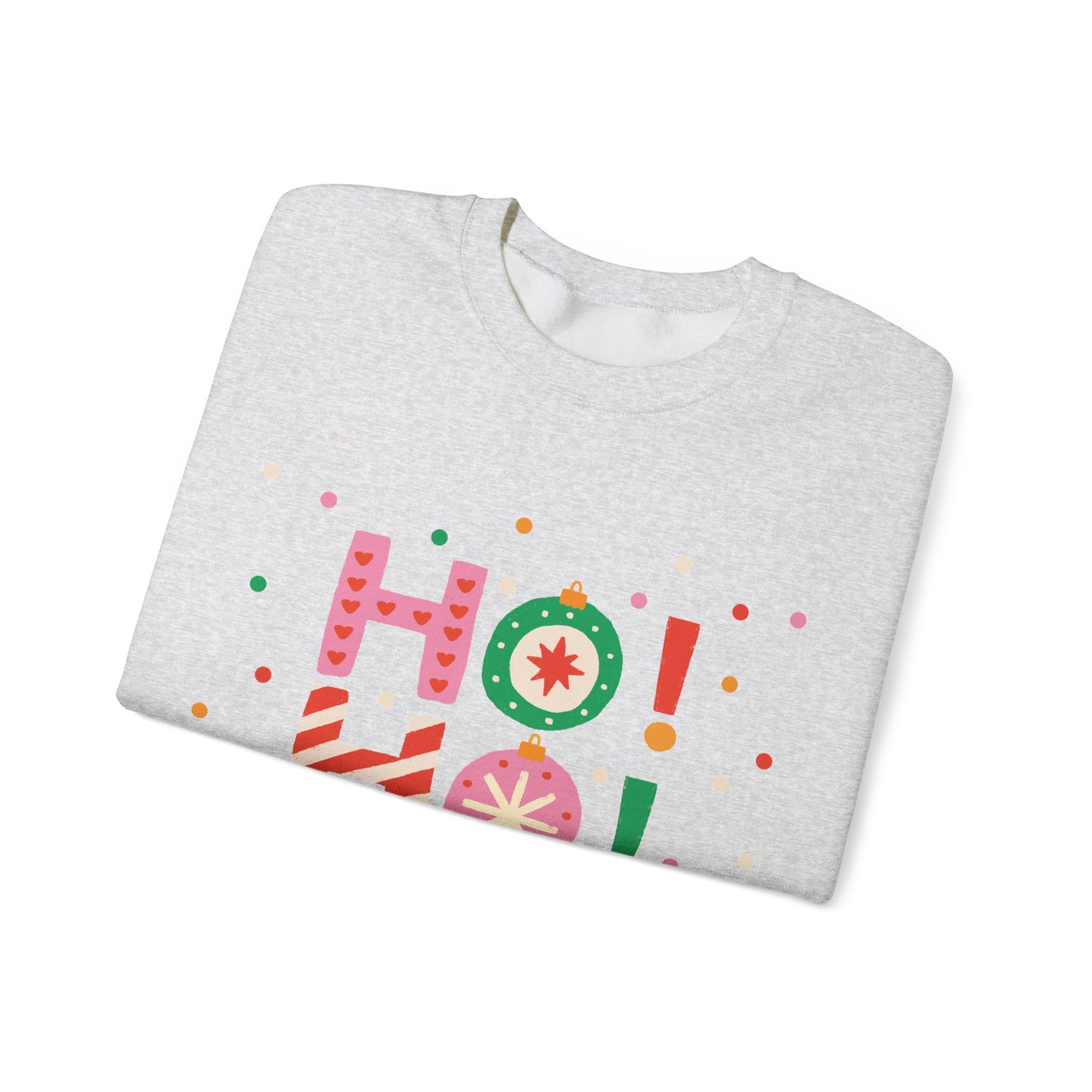 Unisex Heavy Blend Crewneck Sweatshirt Colorful Ho Ho Ho version 2 🎅✨