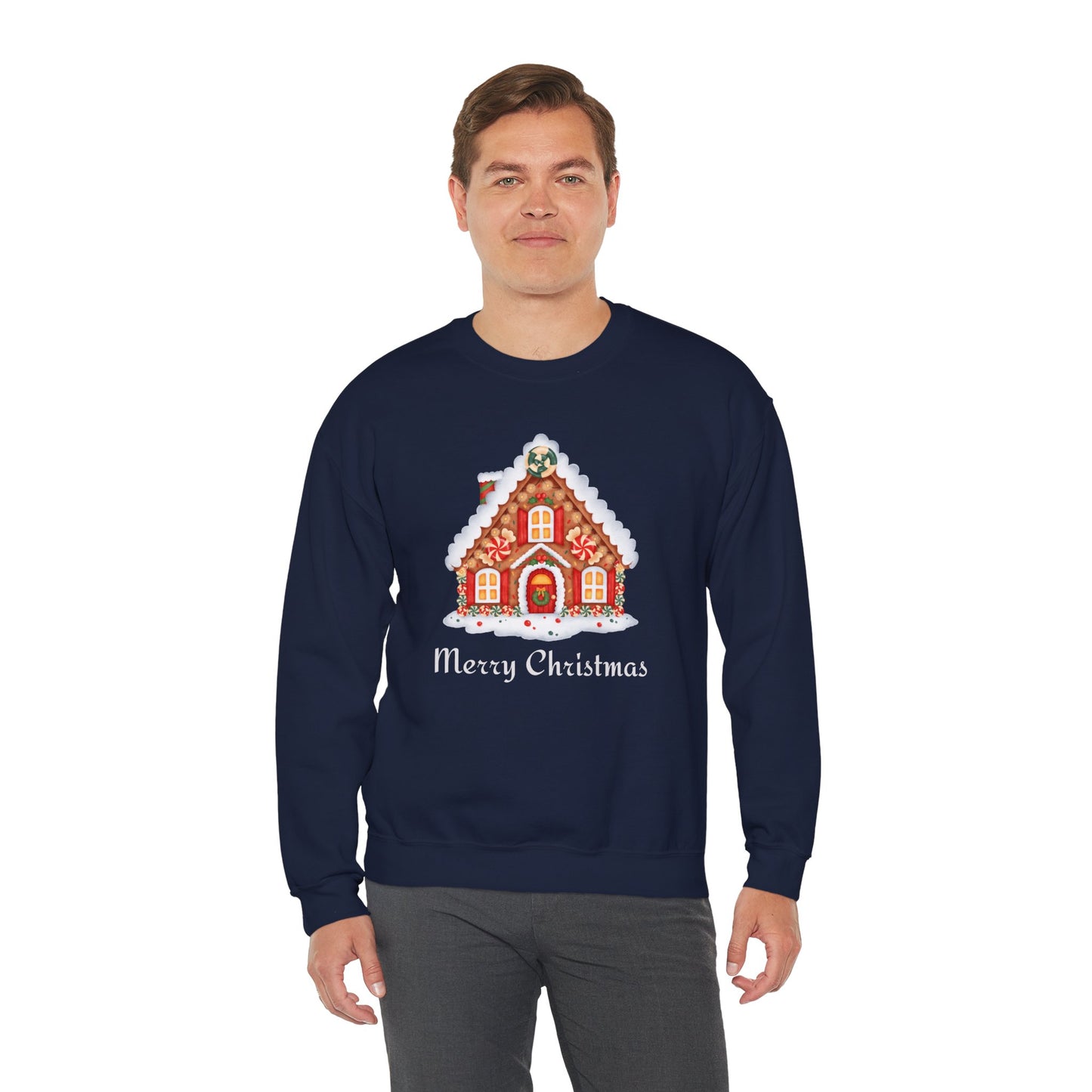 Christmas Gingerbread House 🎄🍬✨ Unisex Heavy Blend Crewneck Sweatshirt
