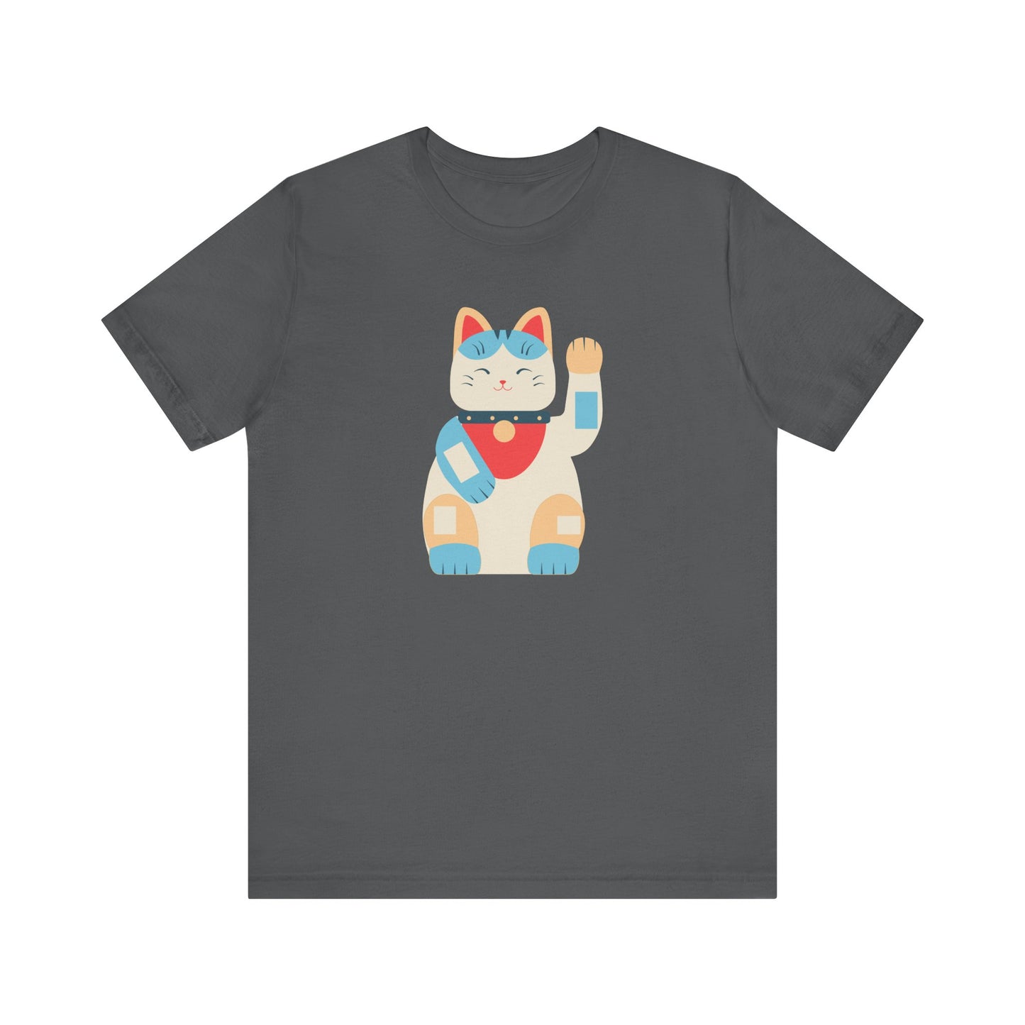 Unisex Jersey Short Sleeve Tee Good Vibes With Maneki-Neko Cat