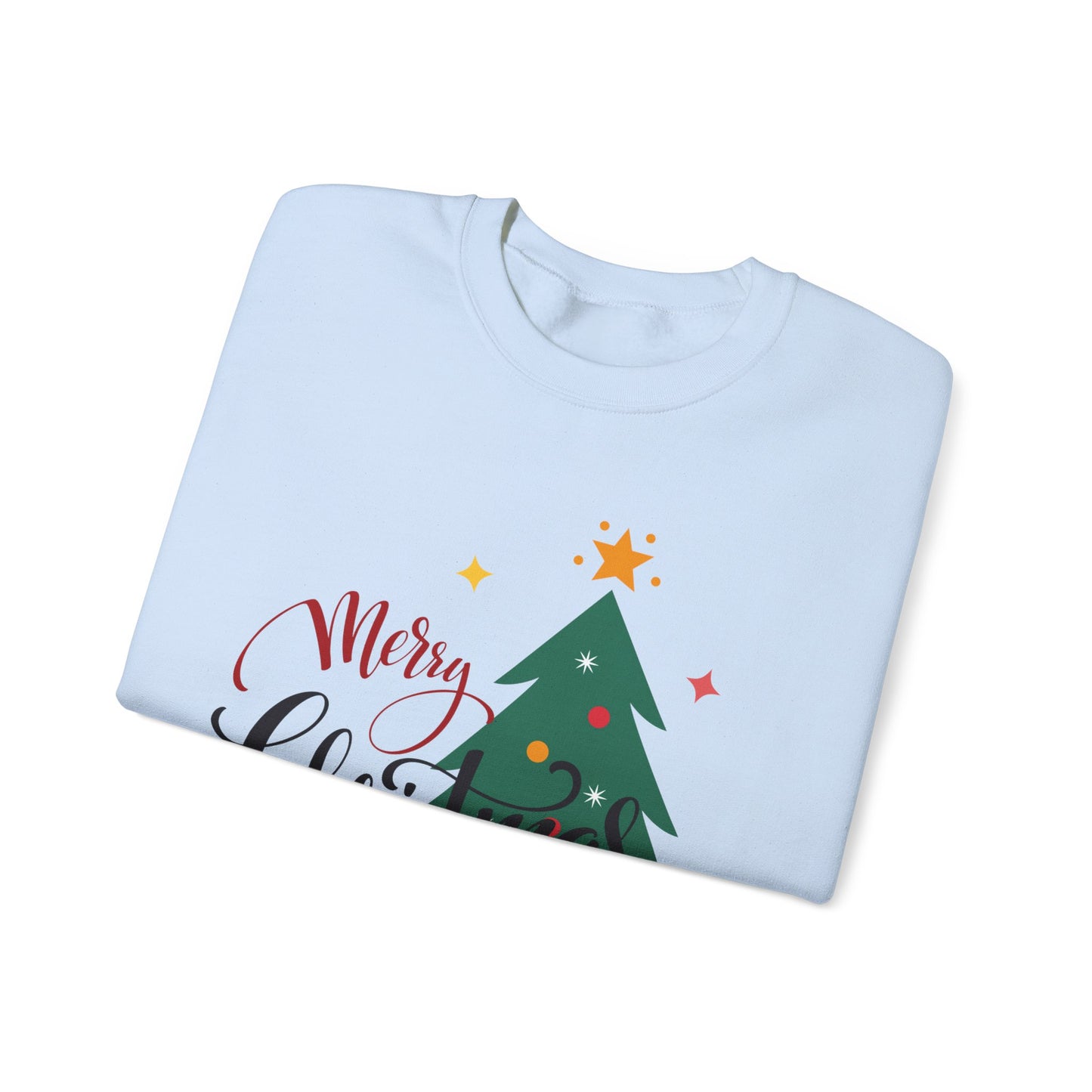 Unisex Heavy Blend Crewneck Sweatshirt Merry Christmas Tree Design 🎄✨