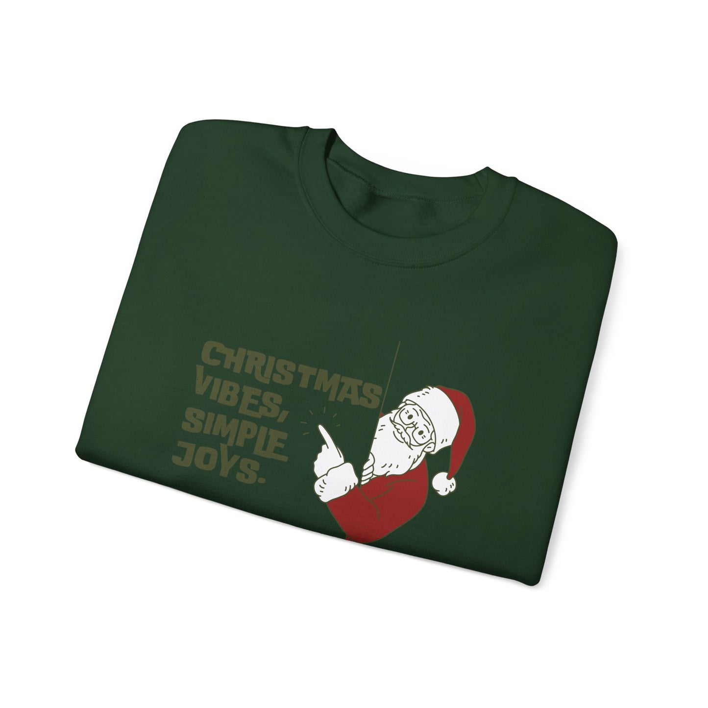 Unisex Heavy Blend Crewneck Sweatshirt Christmas Vibes Simple Joys with Santa 🎅✨