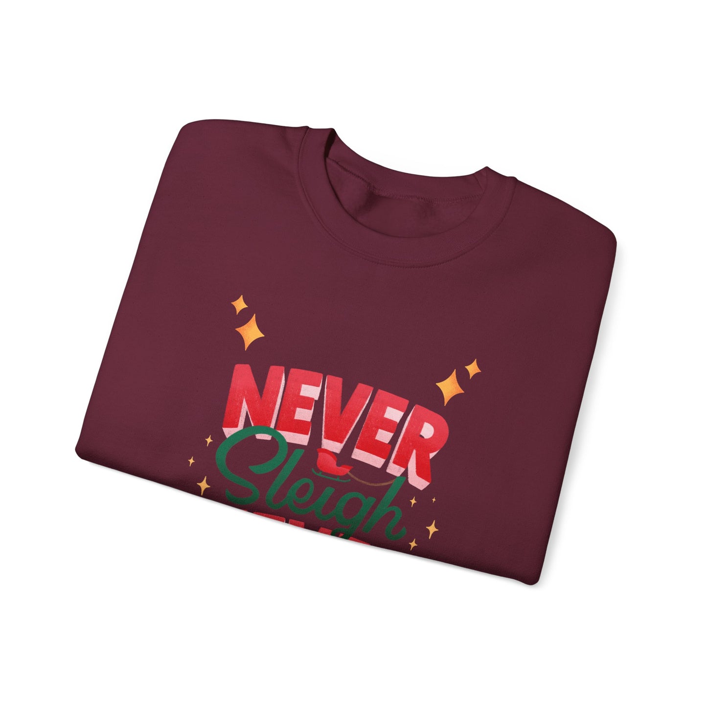 Unisex Heavy Blend Crewneck Sweatshirt Never Sleigh Never 🎄✨