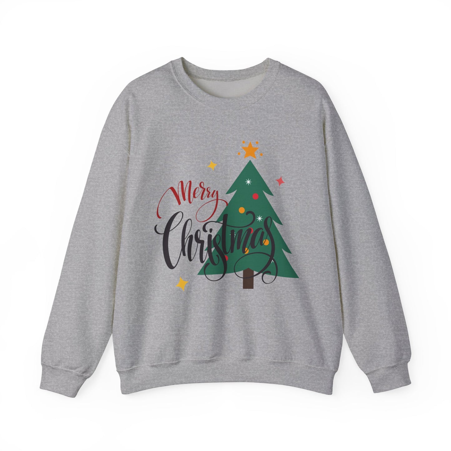 Unisex Heavy Blend Crewneck Sweatshirt Merry Christmas Tree Design 🎄✨